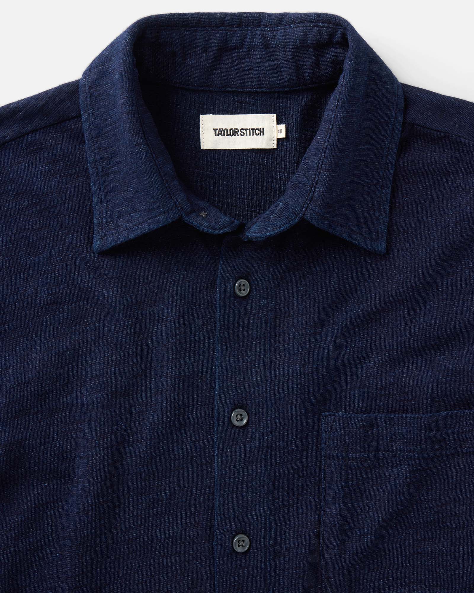 The Short Sleeve California in Rinsed Indigo Slub - Image 4