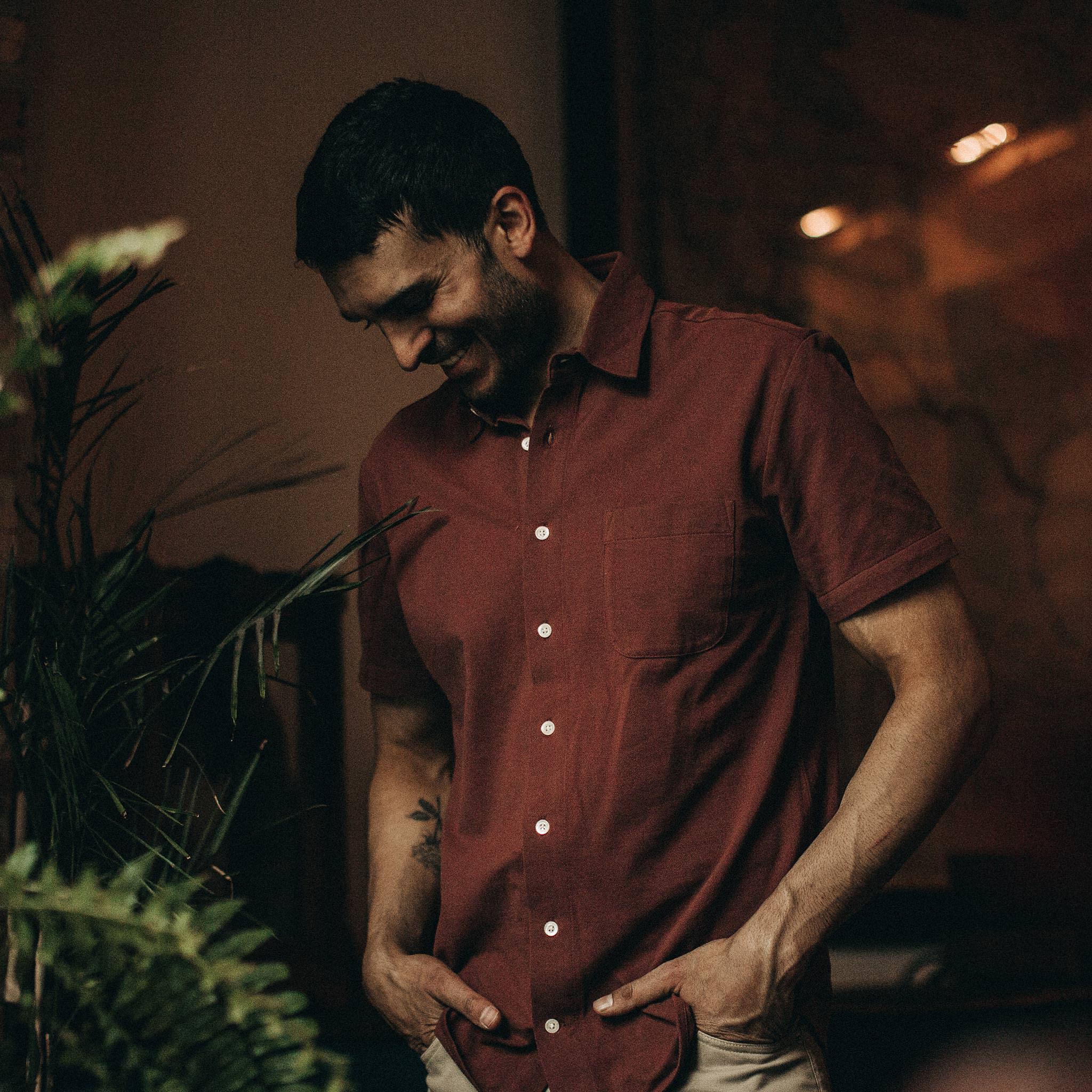 The Short Sleeve California in Rust Pique - Image 2