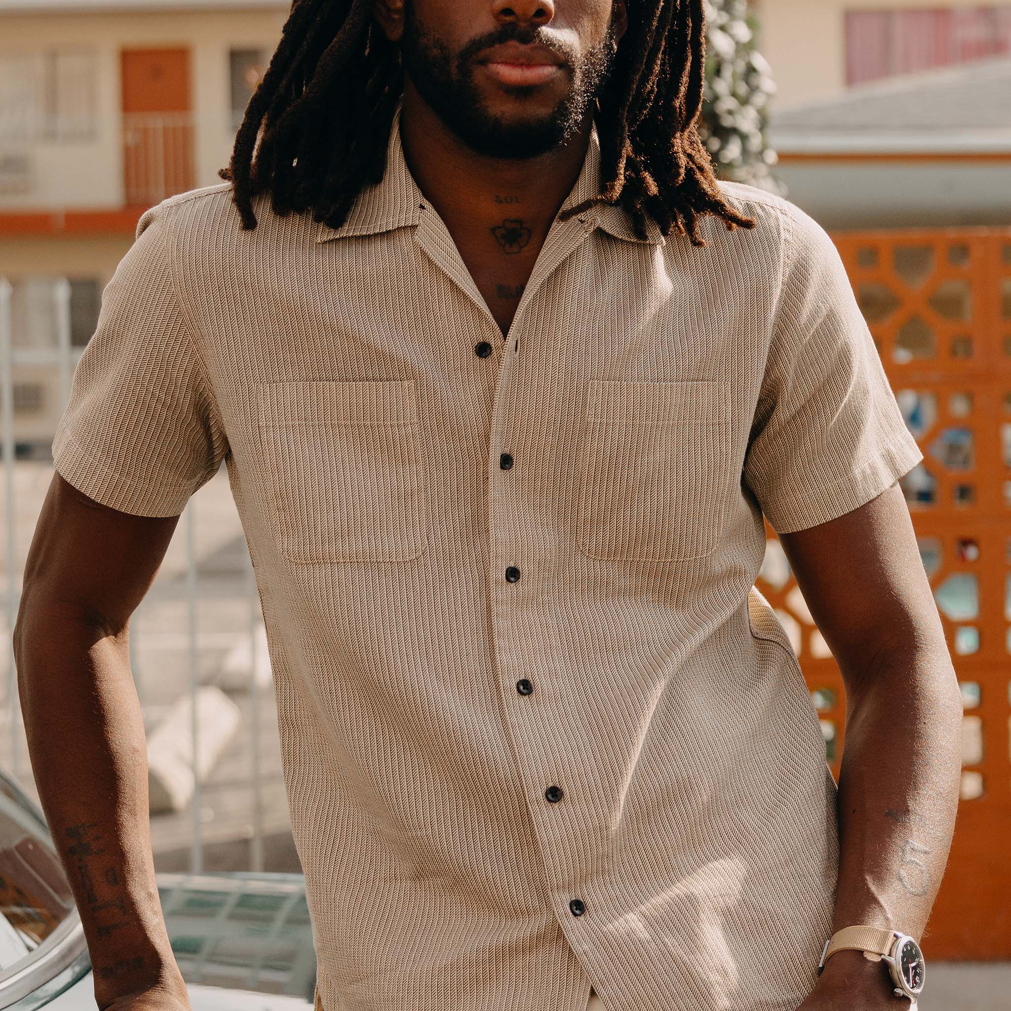 The Conrad Shirt in Black Coffee Stripe - Image 3