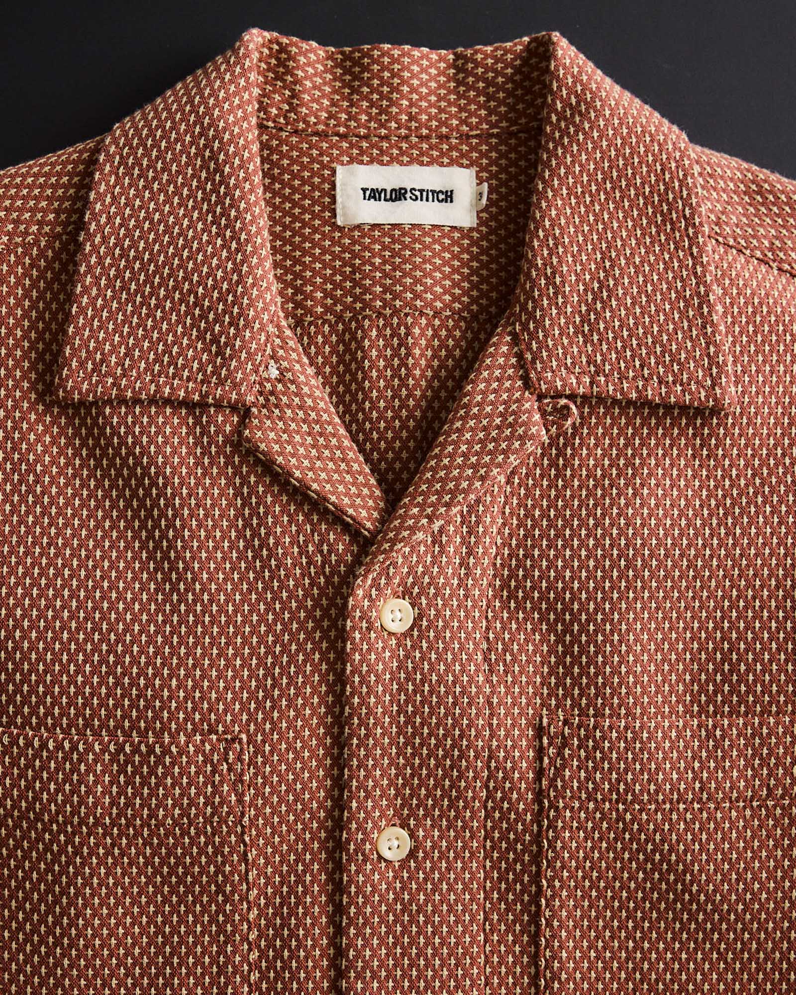 The Conrad Shirt in Fired Brick Dobby - Image 6