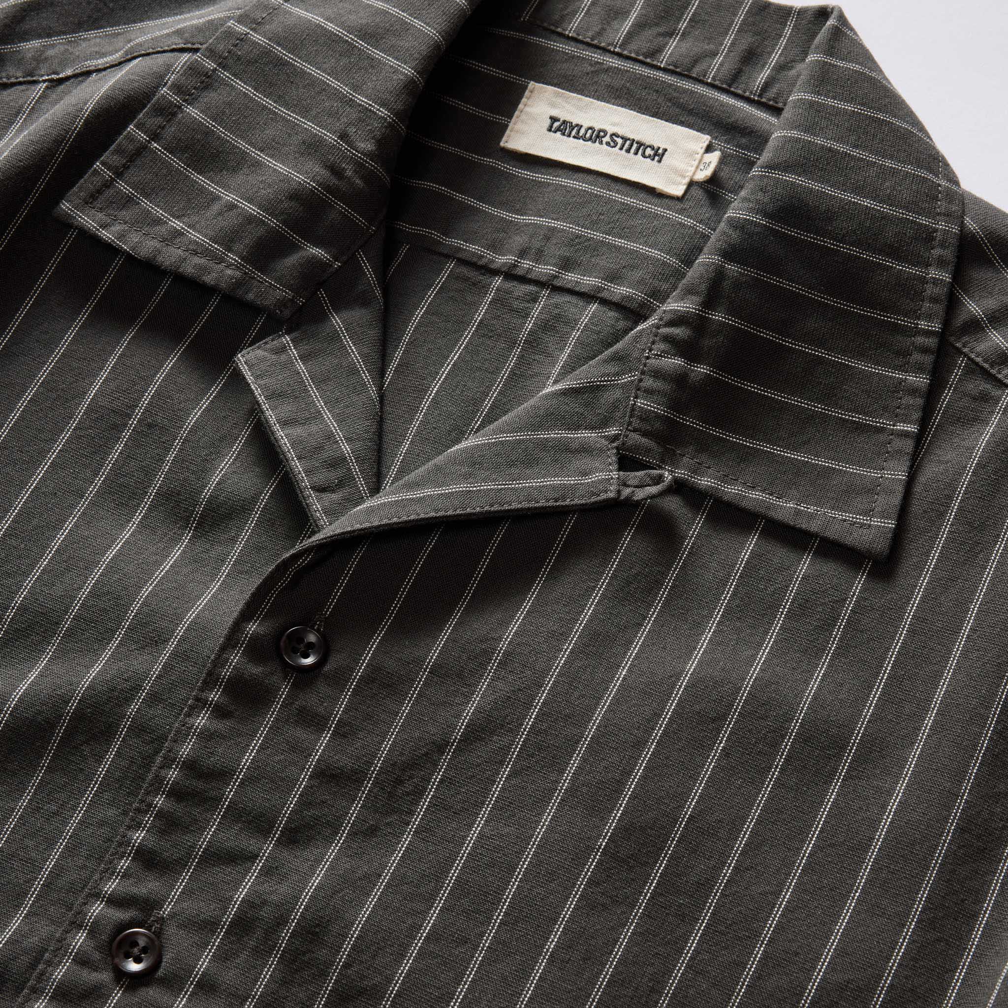 The Short Sleeve Davis Shirt in Kelp Stripe - Image 5