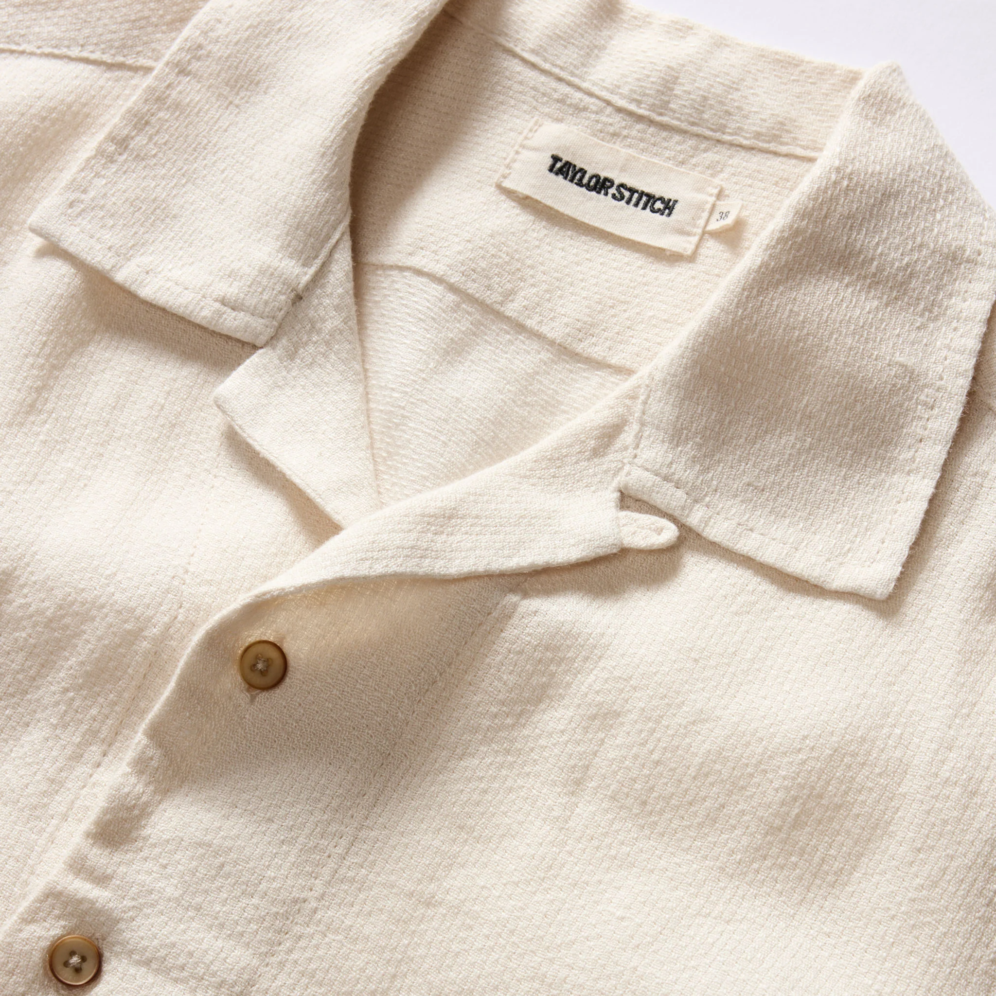 The Short Sleeve Davis Shirt in Natural Palm Embroidery - Image 7