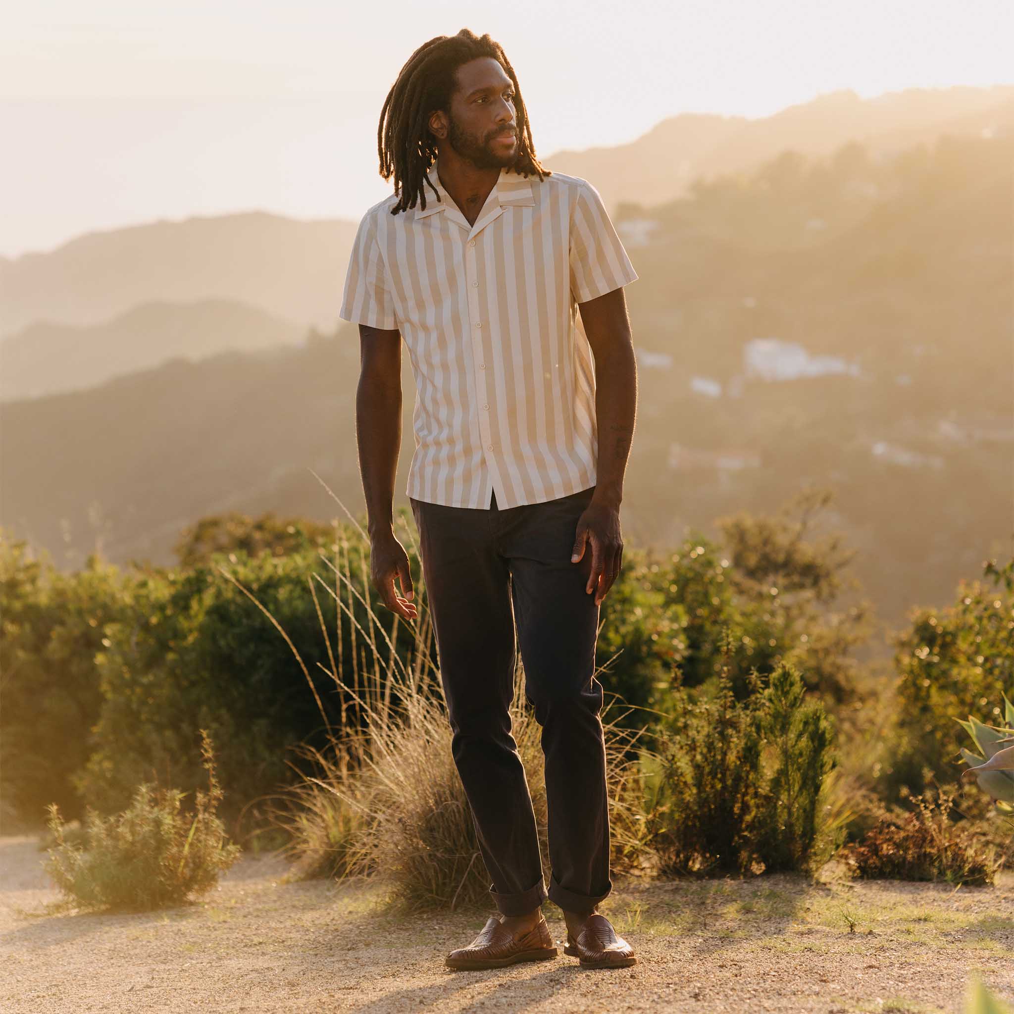 The Short Sleeve Davis Shirt in Sandbar Stripe - Image 2