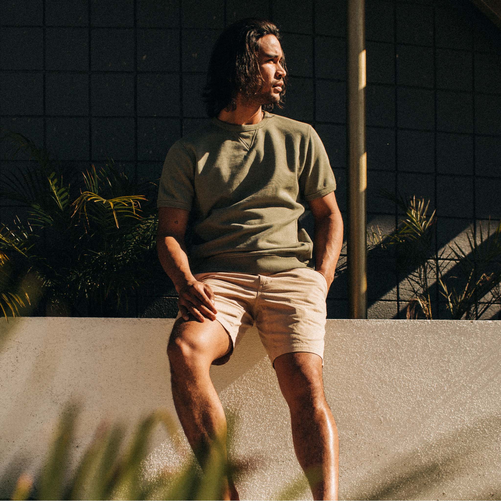 The Short Sleeve Fillmore Crew in Olive - Image 4