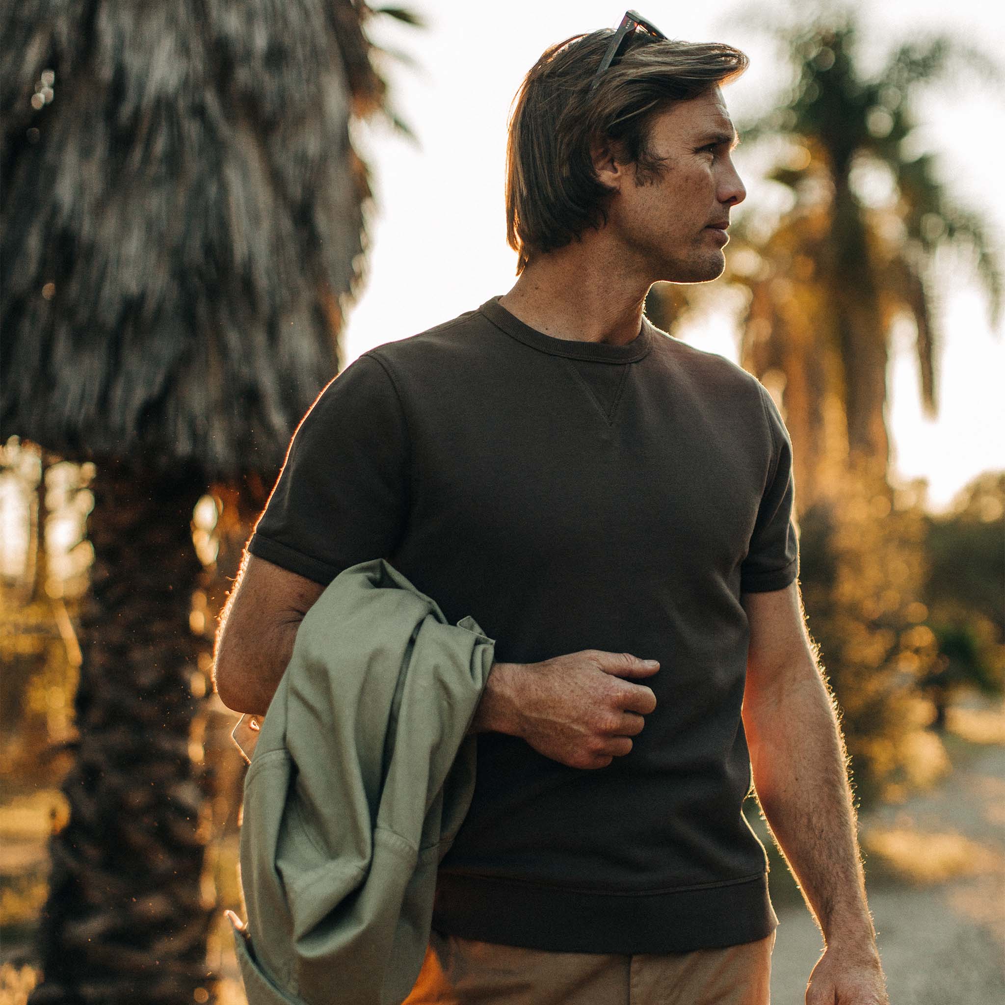 The Short Sleeve Fillmore Crew in Walnut - Image 2