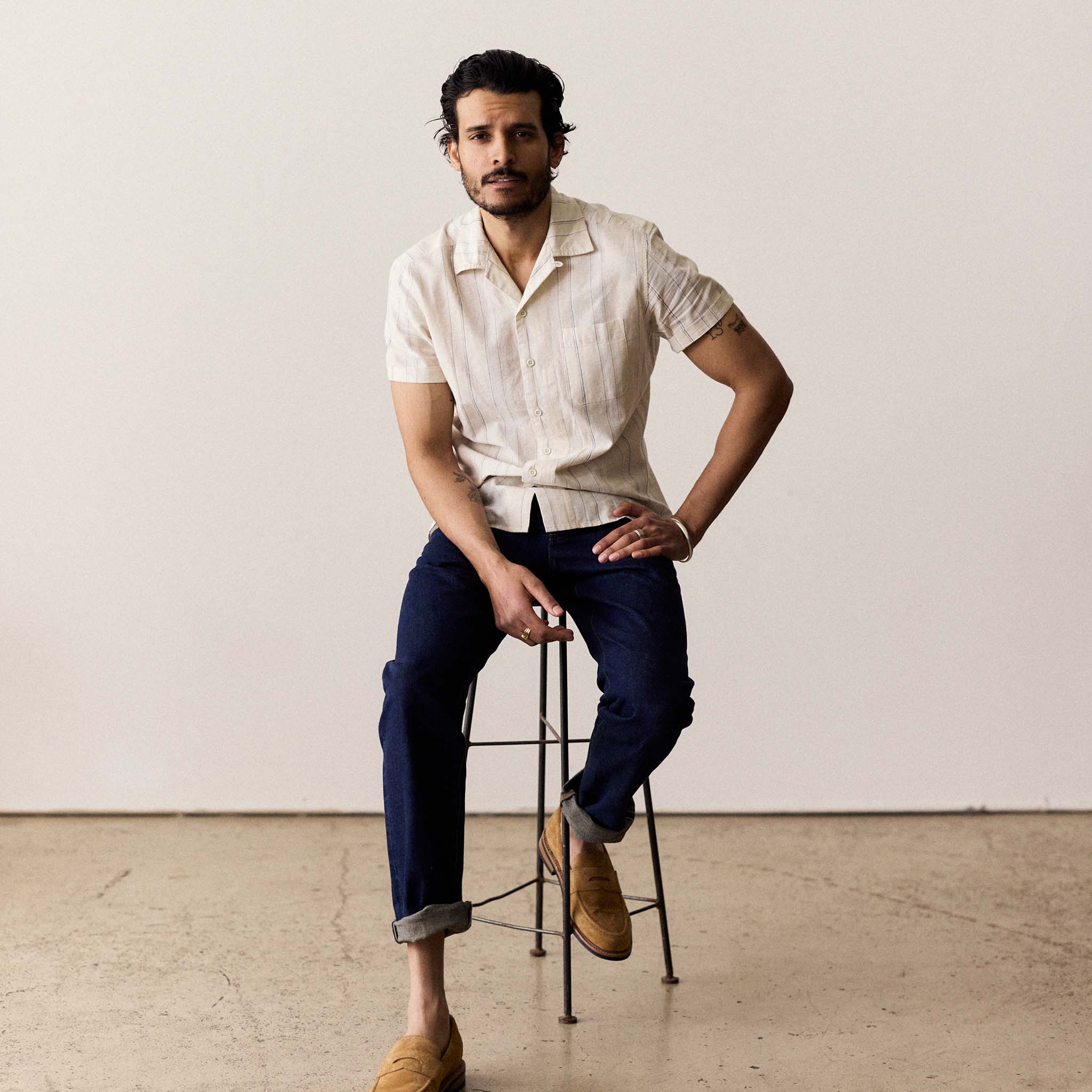 The Short Sleeve Hawthorne in Fog Stripe - Image 2