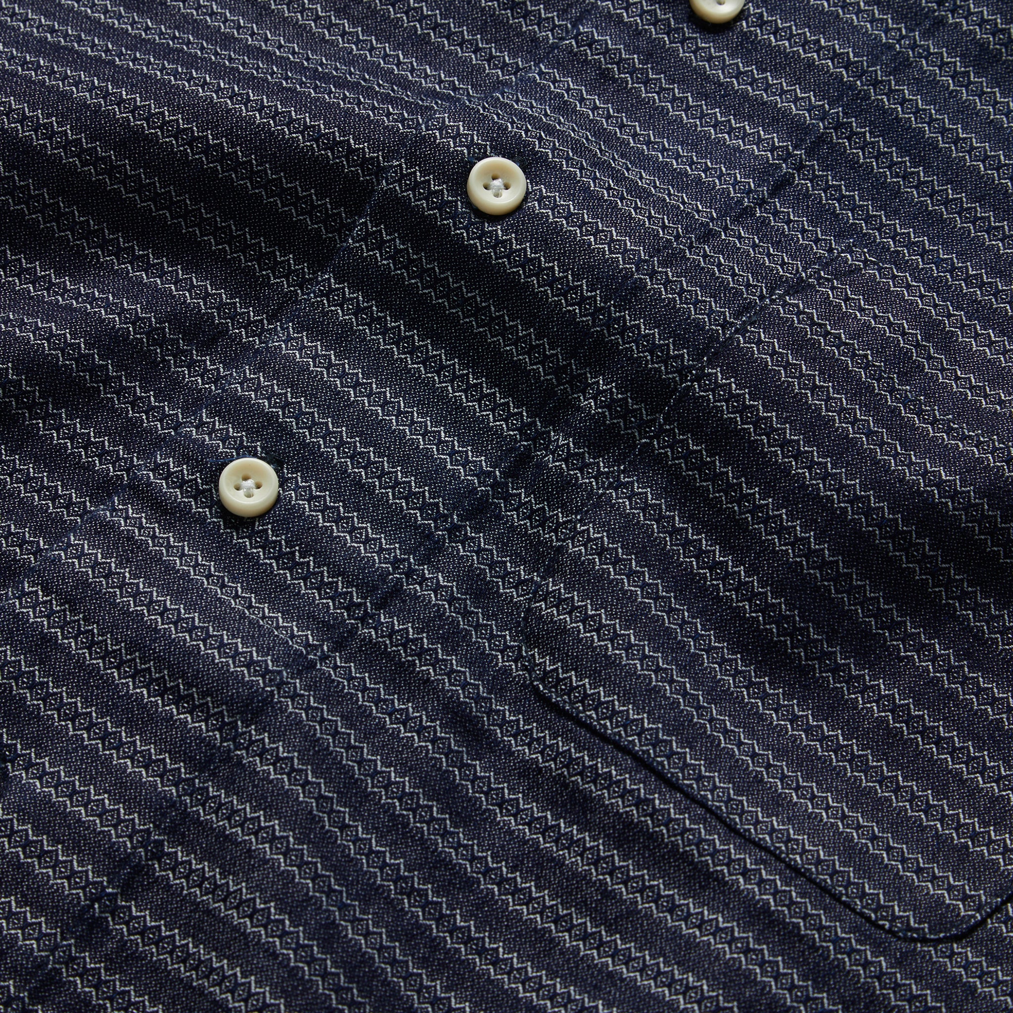 The Short Sleeve Hawthorne in Navy Dobby - Image 6