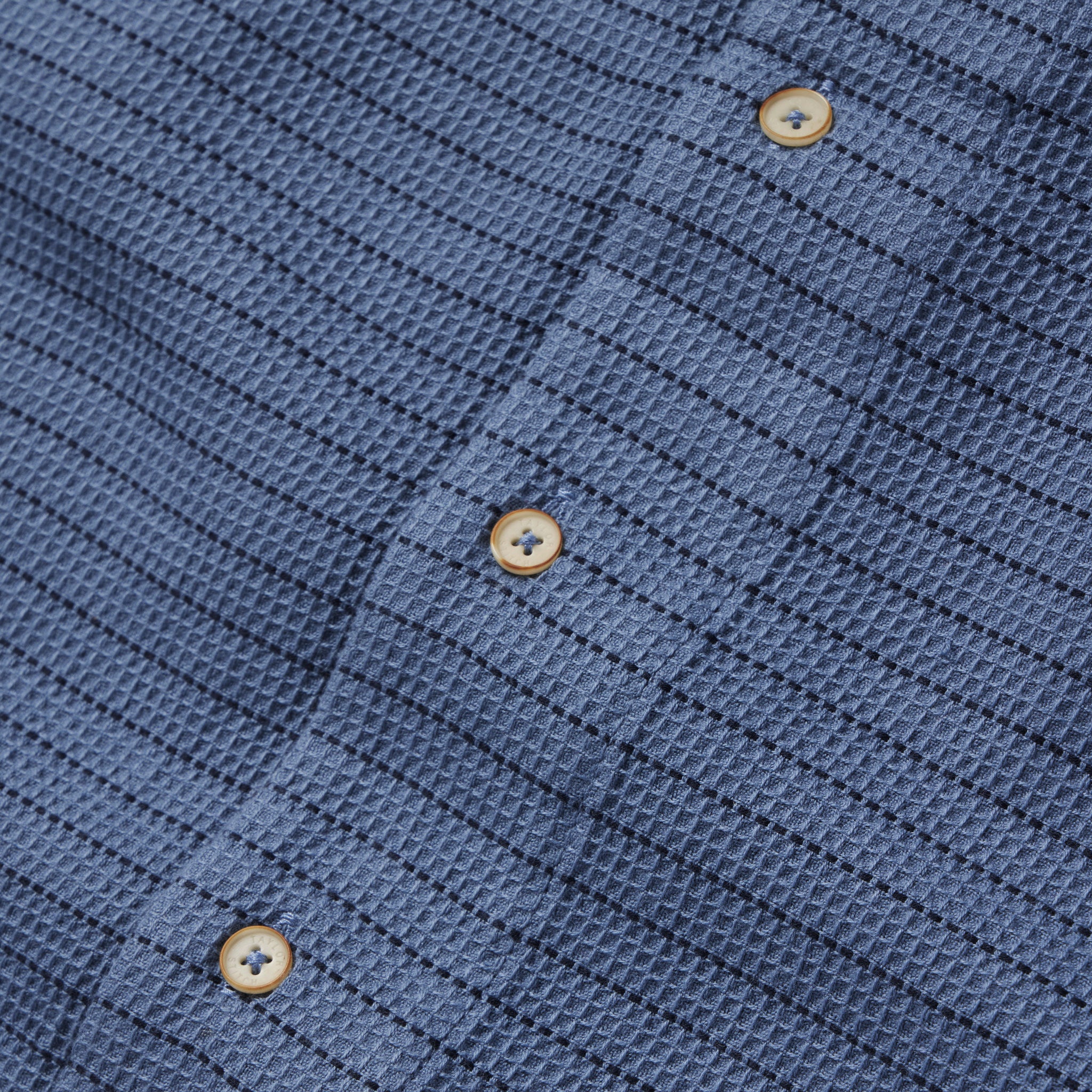 The Short Sleeve Hawthorne in Ocean Pickstitch Waffle - Image 6