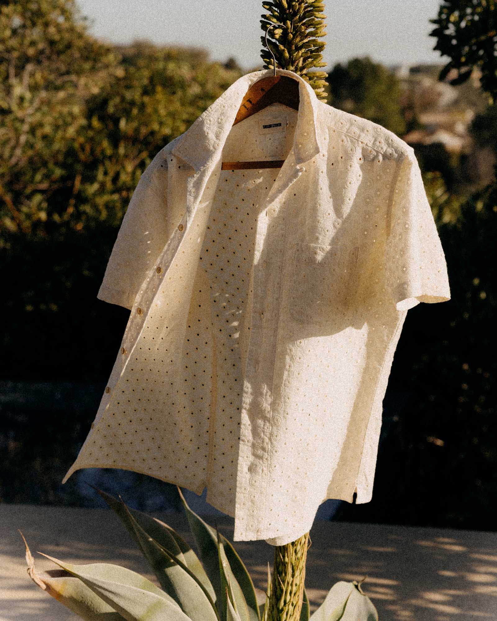 The Hawthorne Shirt in Vintage White Embroidered Eyelet - Image 5