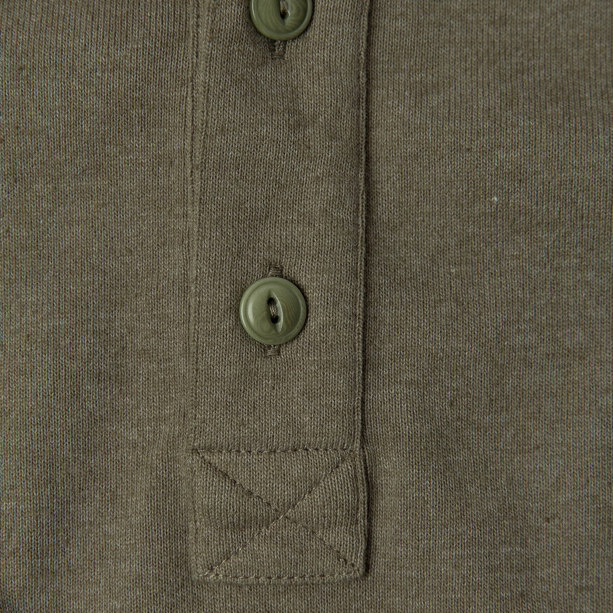 The Short Sleeve Heavy Bag Henley in Washed Olive - Image 6