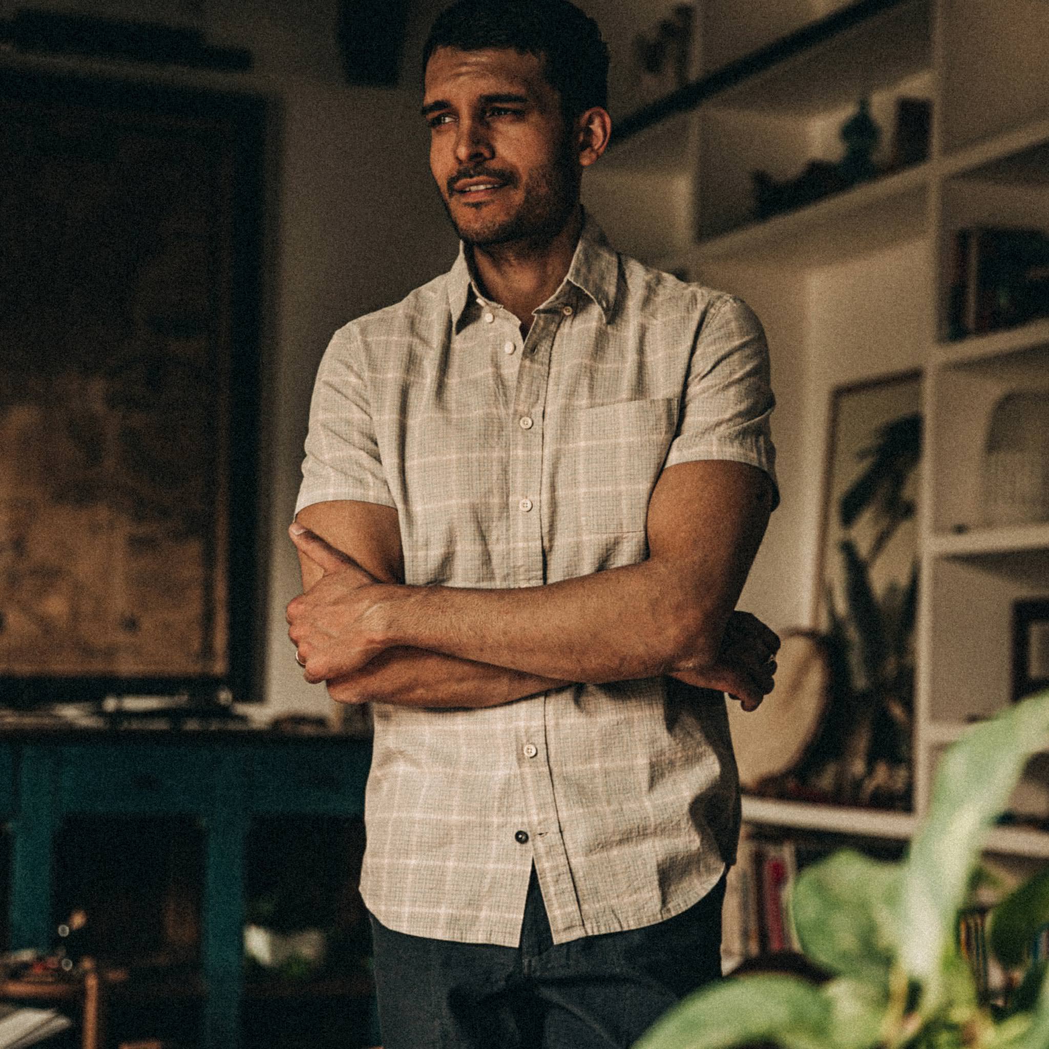 The Short Sleeve Jack in Ash Madras - Image 2