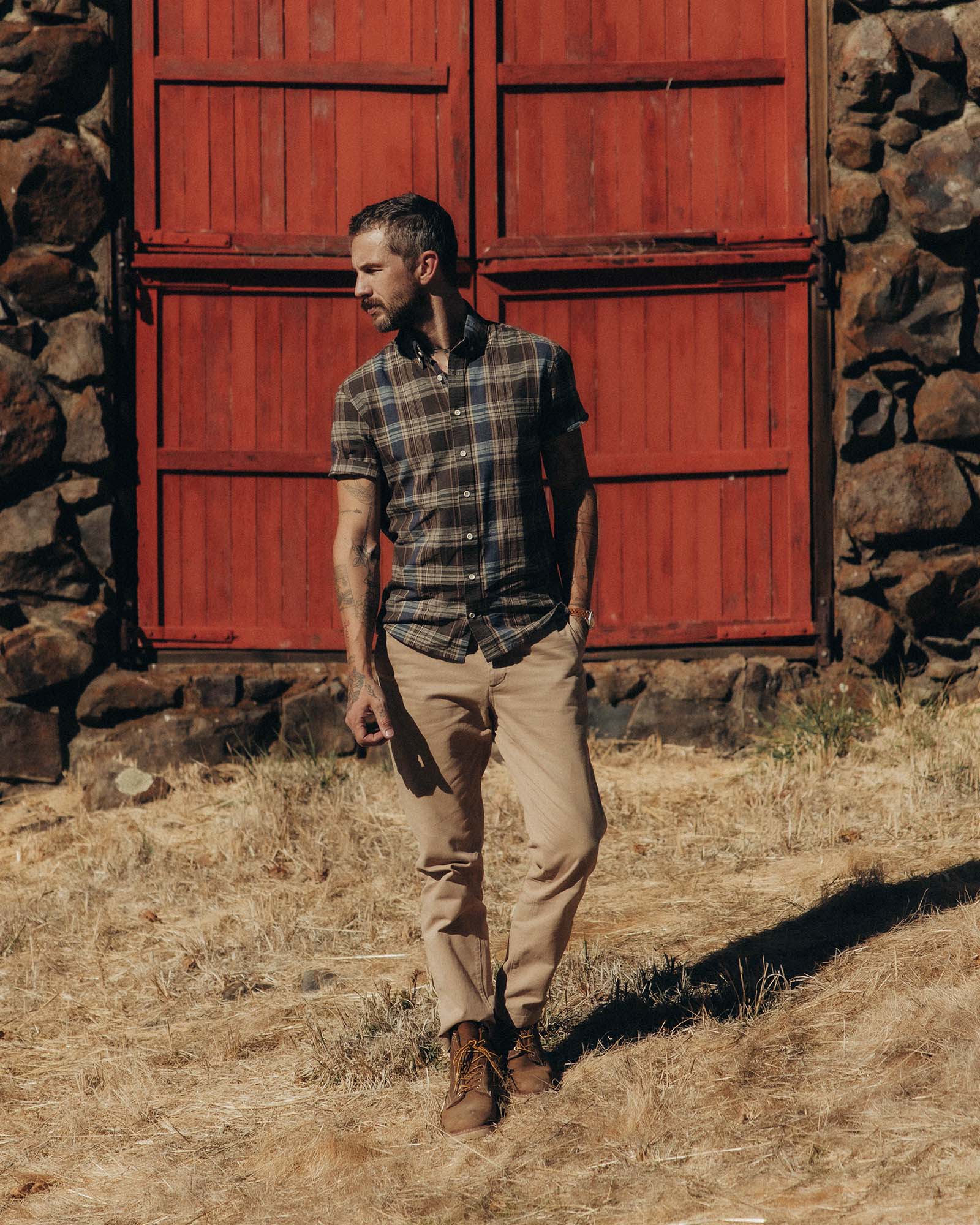 The Short Sleeve Jack in Atlantic Blue Plaid - Image 2