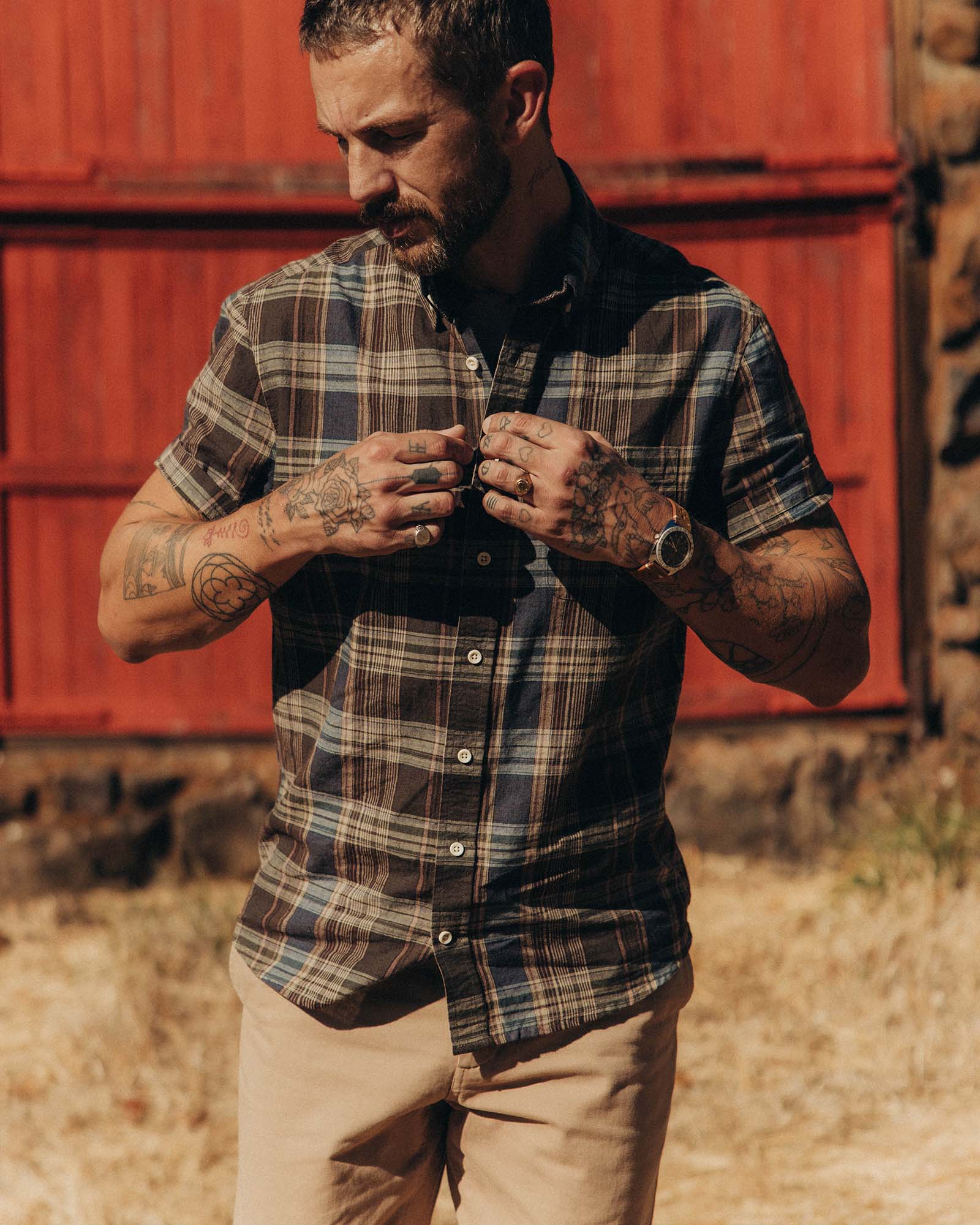 The Short Sleeve Jack in Atlantic Blue Plaid - Image 3