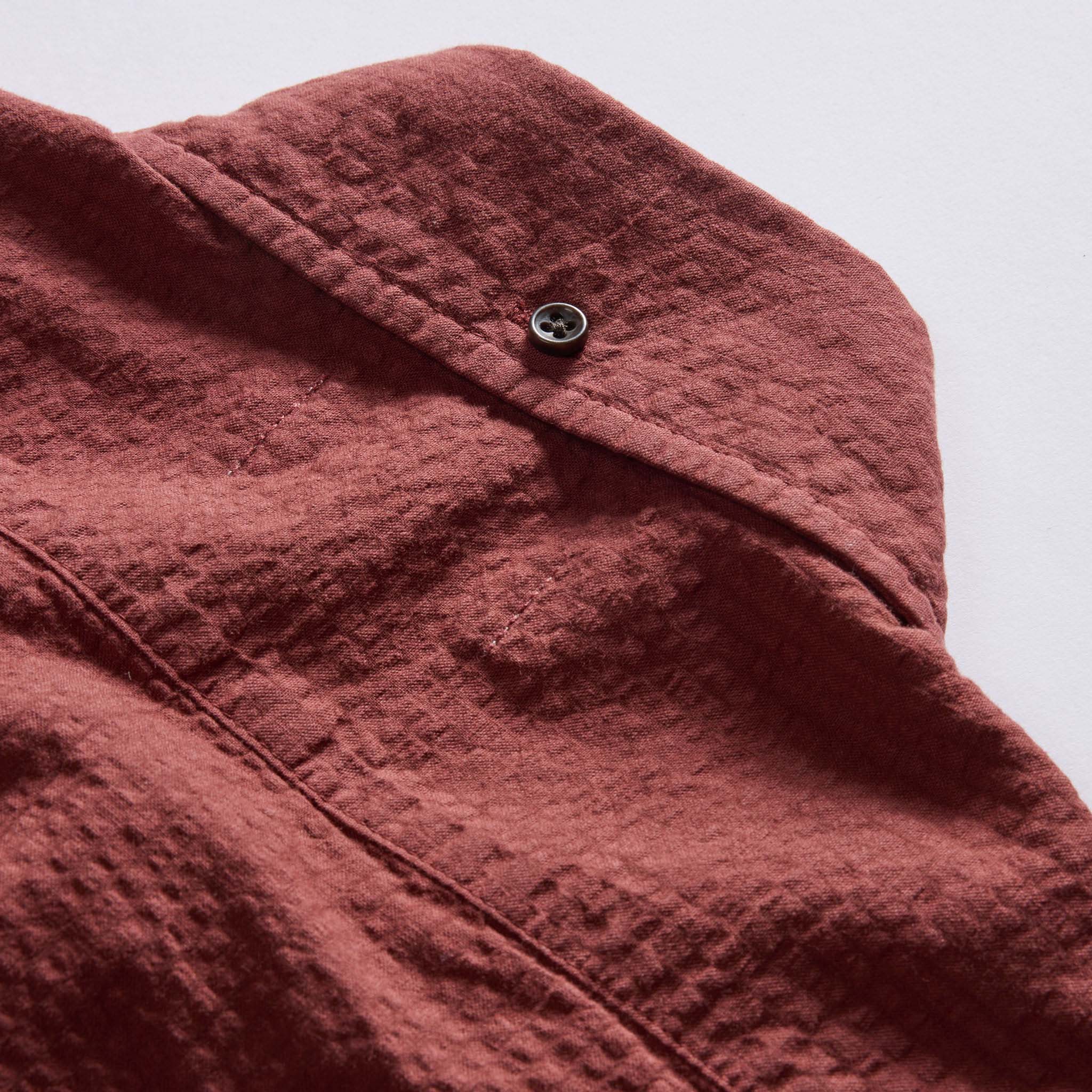 The Short Sleeve Jack in Dried Cherry Seersucker - Image 7