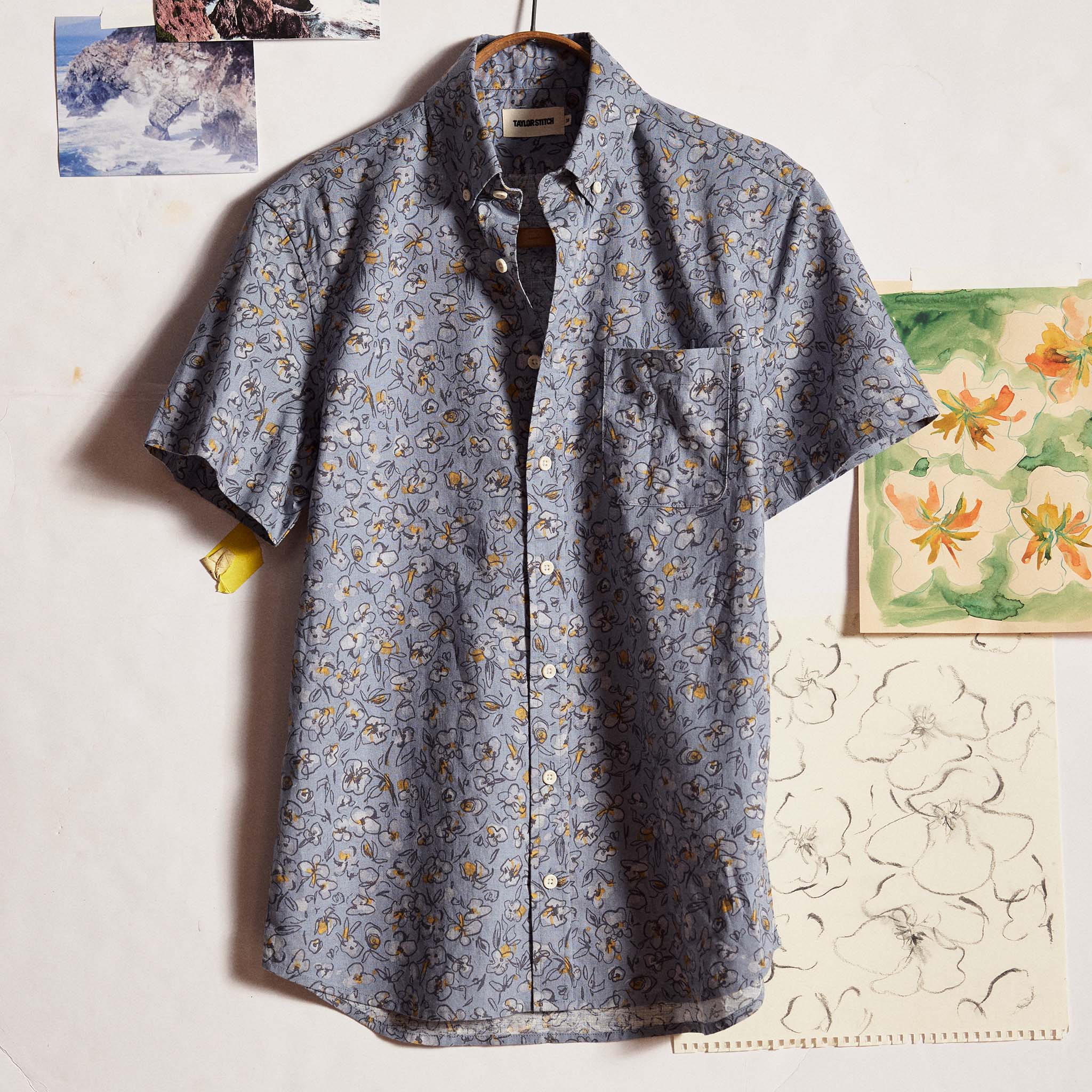The Short Sleeve Jack in Light Blue Floral - Image 3