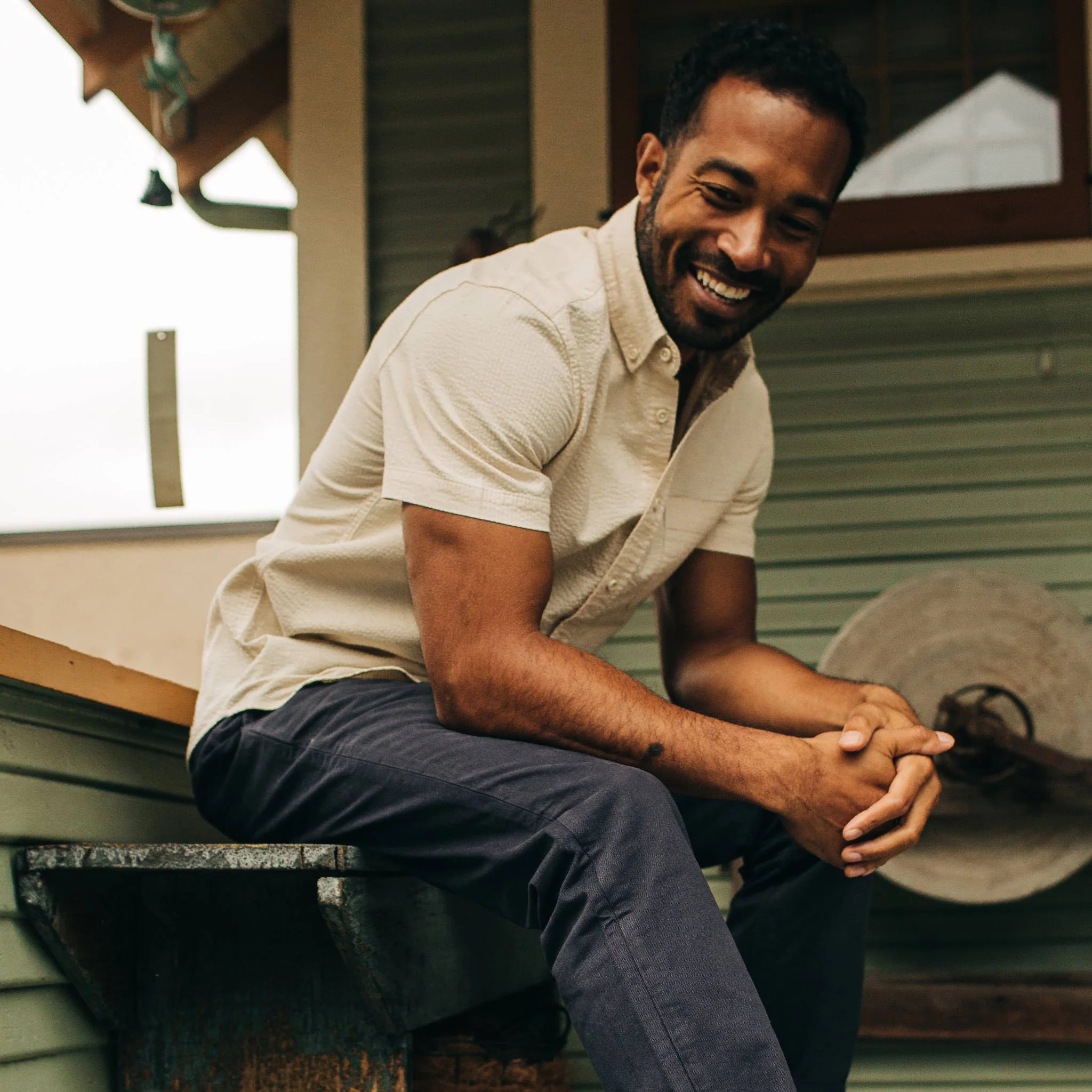 The Short Sleeve Jack in Natural Seersucker - Image 3