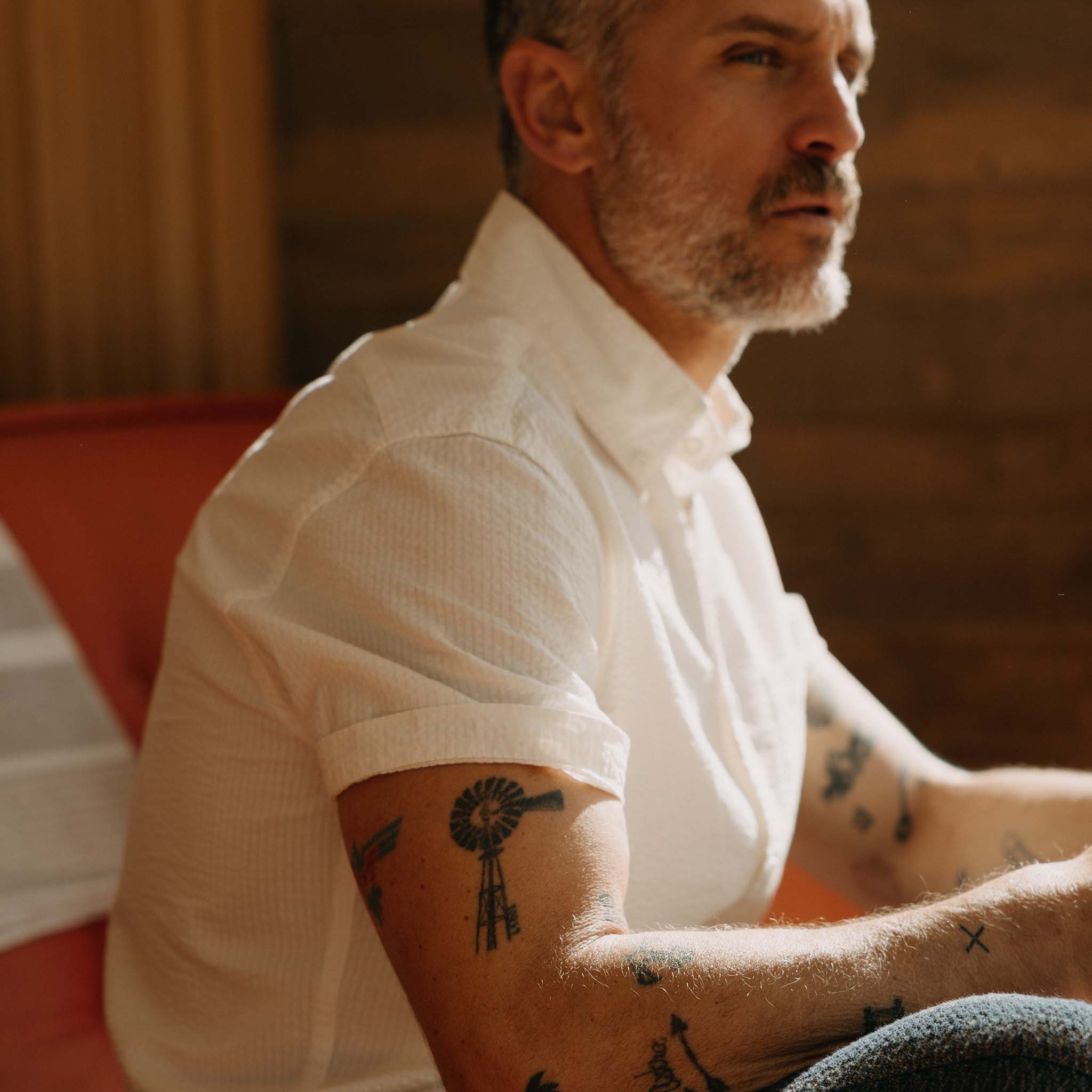 The Short Sleeve Jack in Natural Seersucker - Image 4