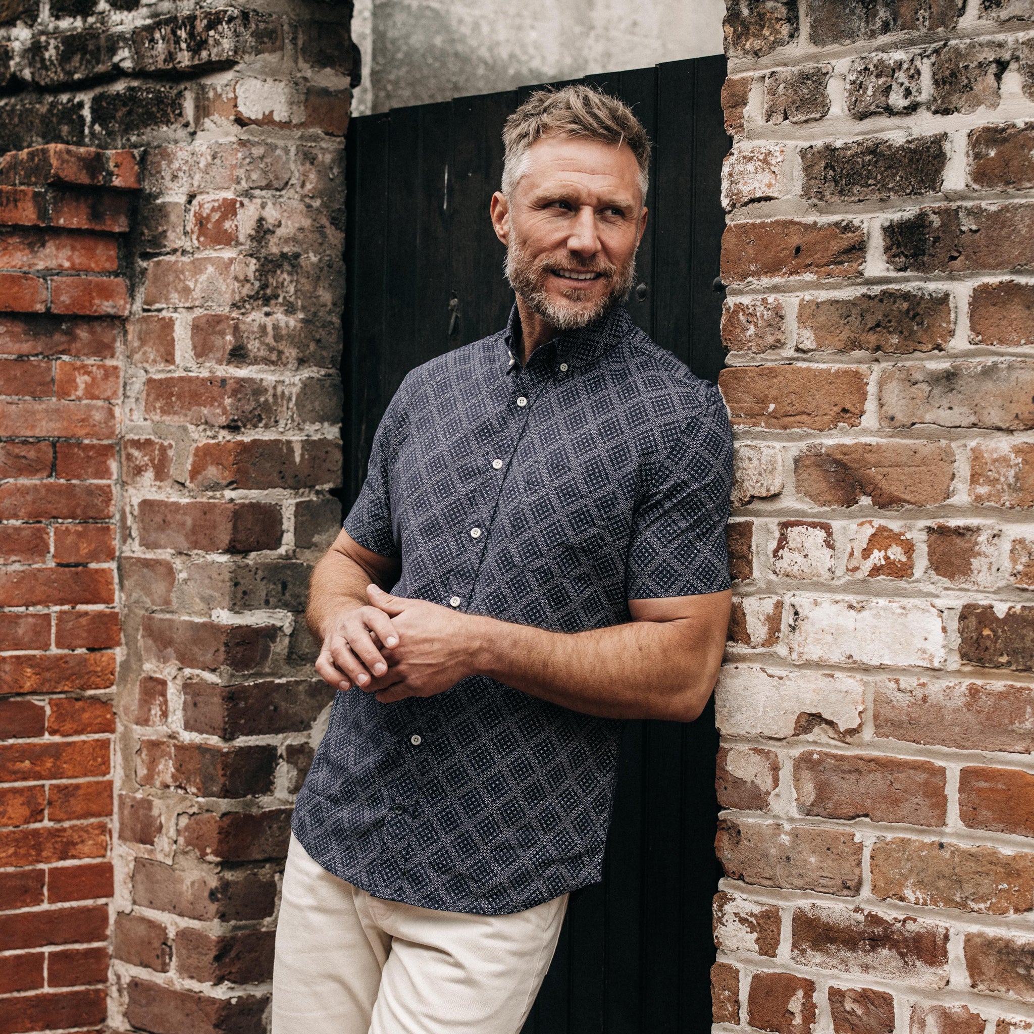 The Short Sleeve Jack in Navy Diamond - Image 2