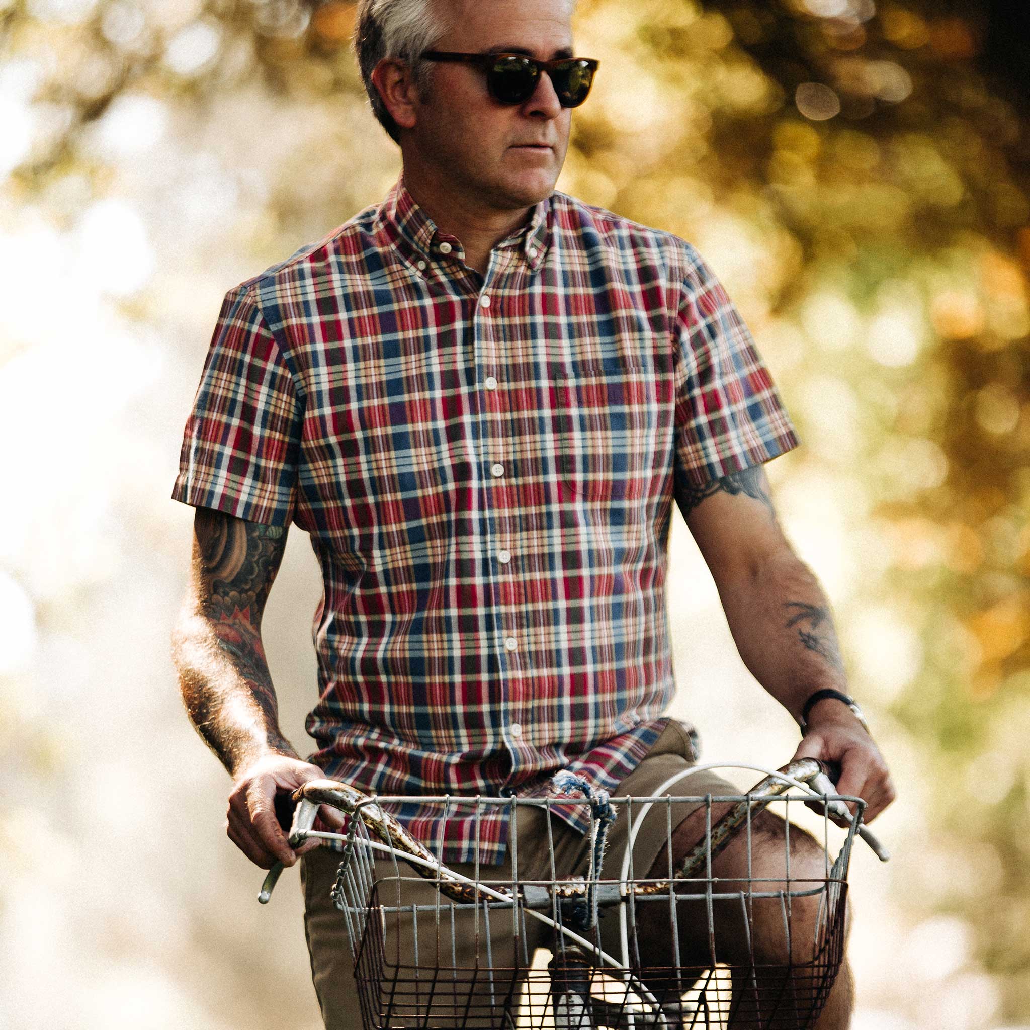 The Short Sleeve Jack in Red Madras - Image 2