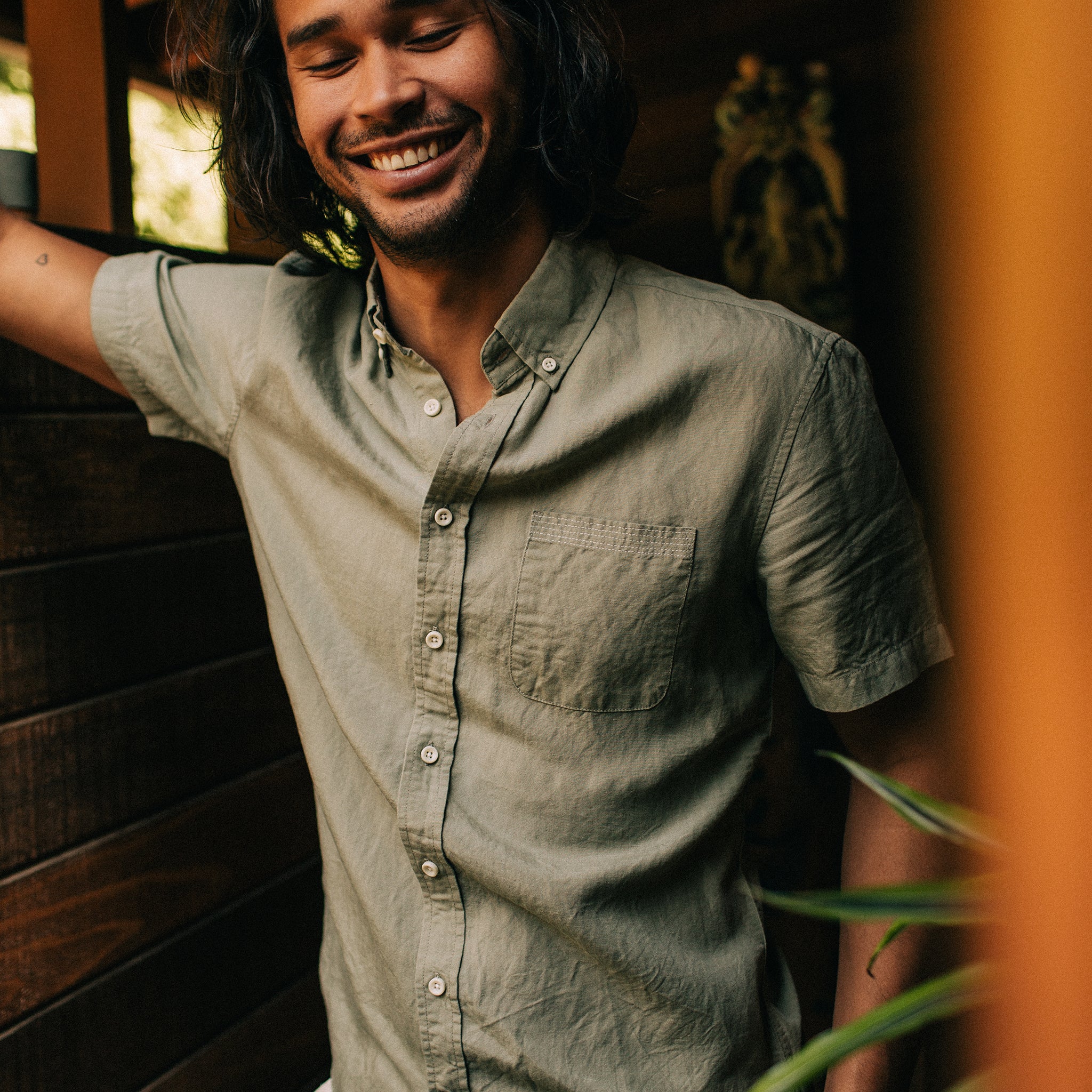 The Short Sleeve Jack in Sage and Natural - Image 3