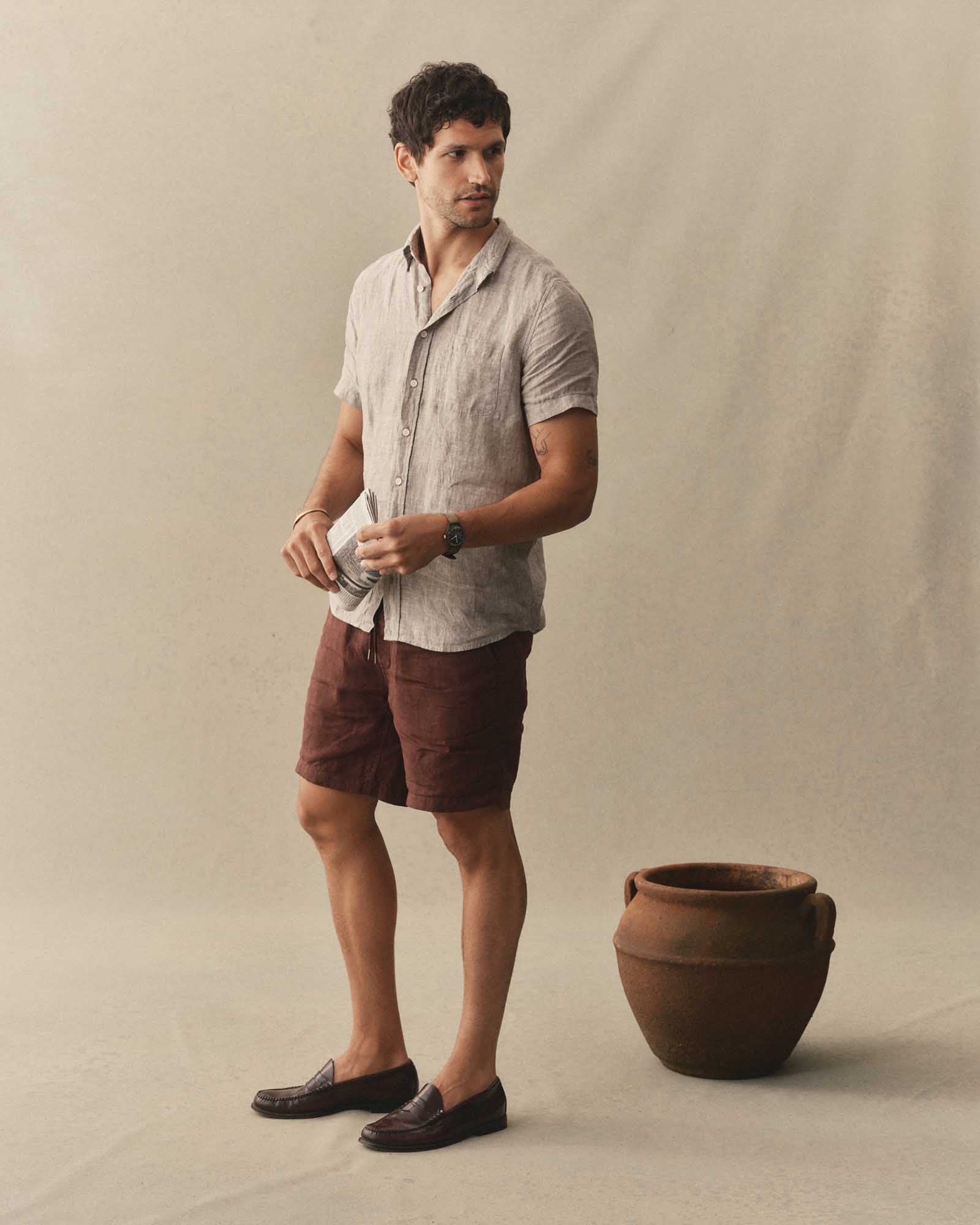 The Short Sleeve Jack in Sage Linen - Image 3