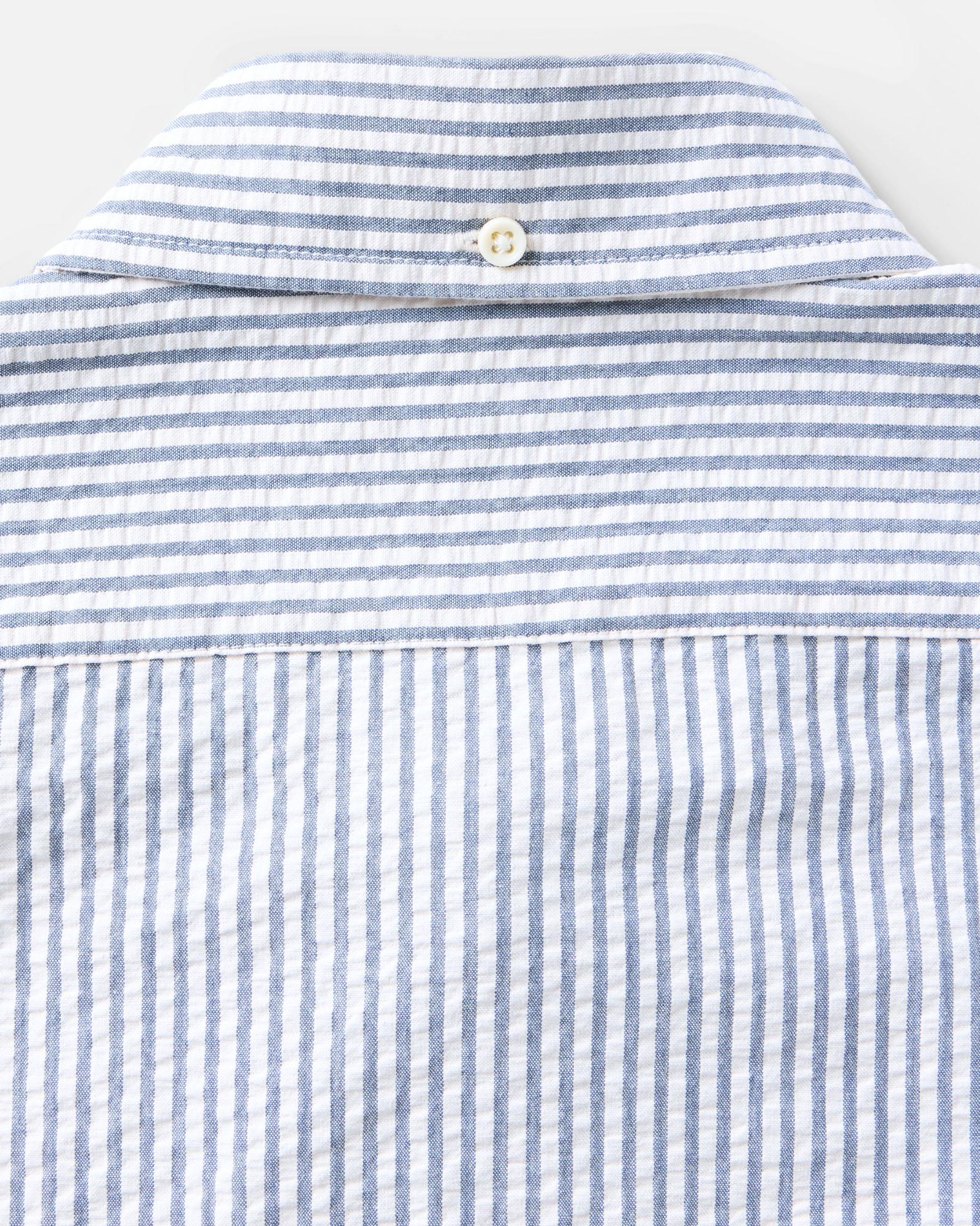 The Short Sleeve Jack in Steel Blue Stripe Seersucker - Image 6