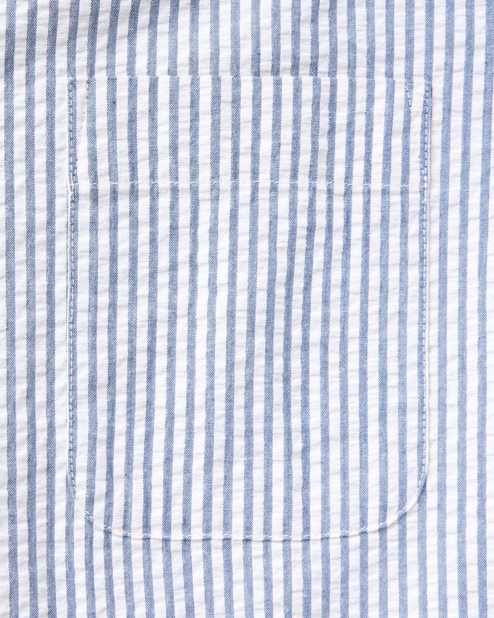 The Short Sleeve Jack in Steel Blue Stripe Seersucker - Image 8