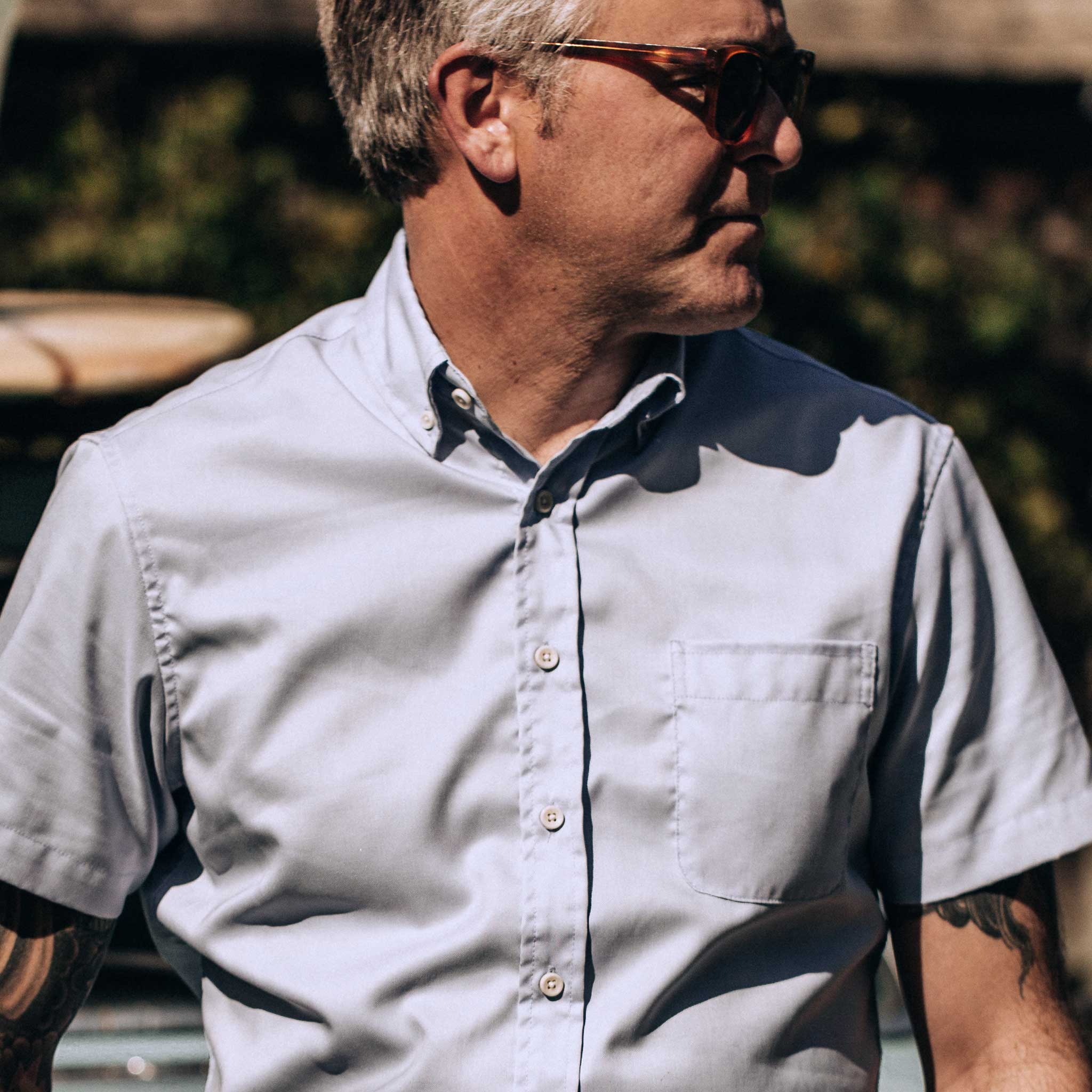 The Short Sleeve Jack in Washed Blue Oxford - Image 4