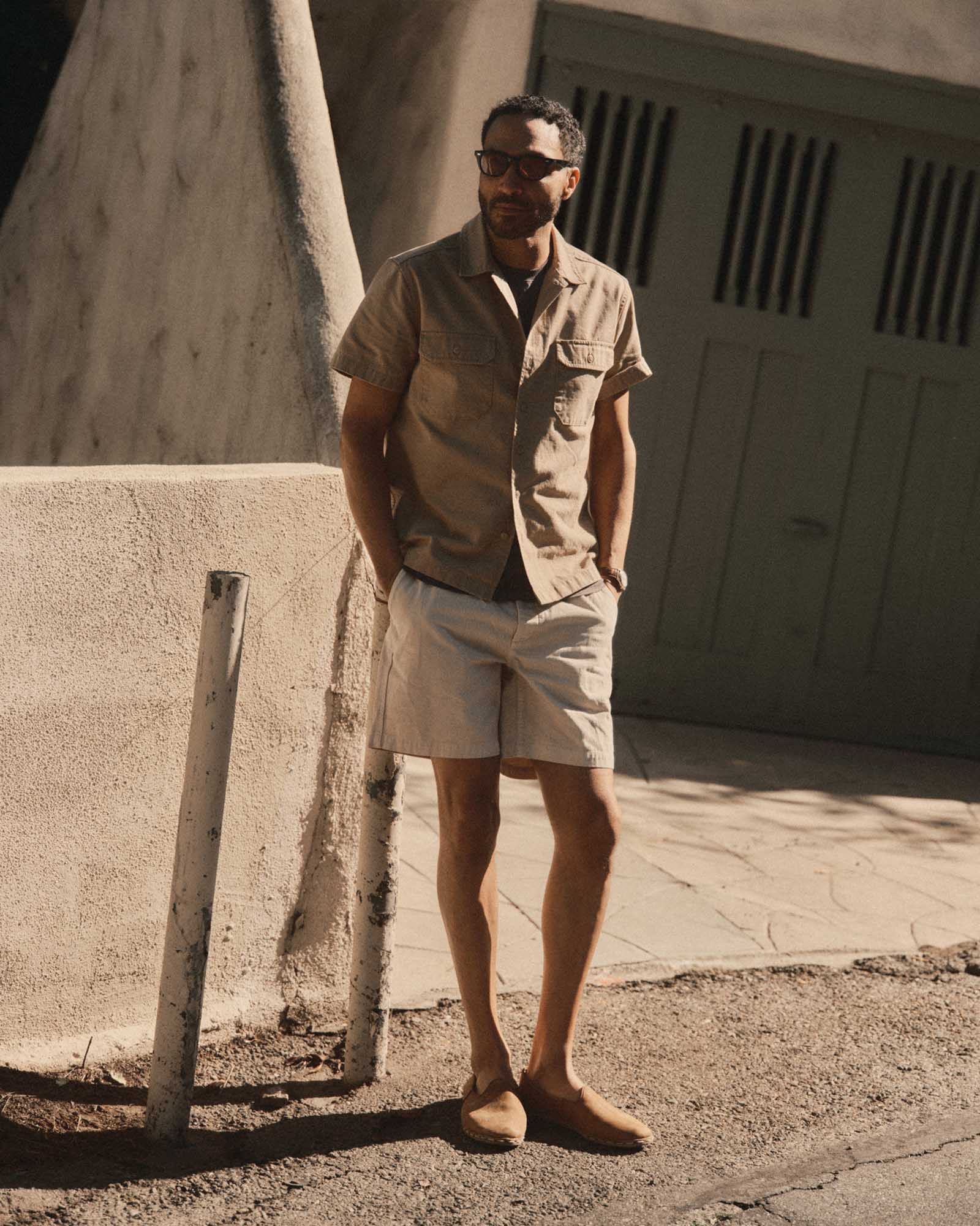The Short Sleeve Mechanic Shirt in Khaki Ripstop - Image 3