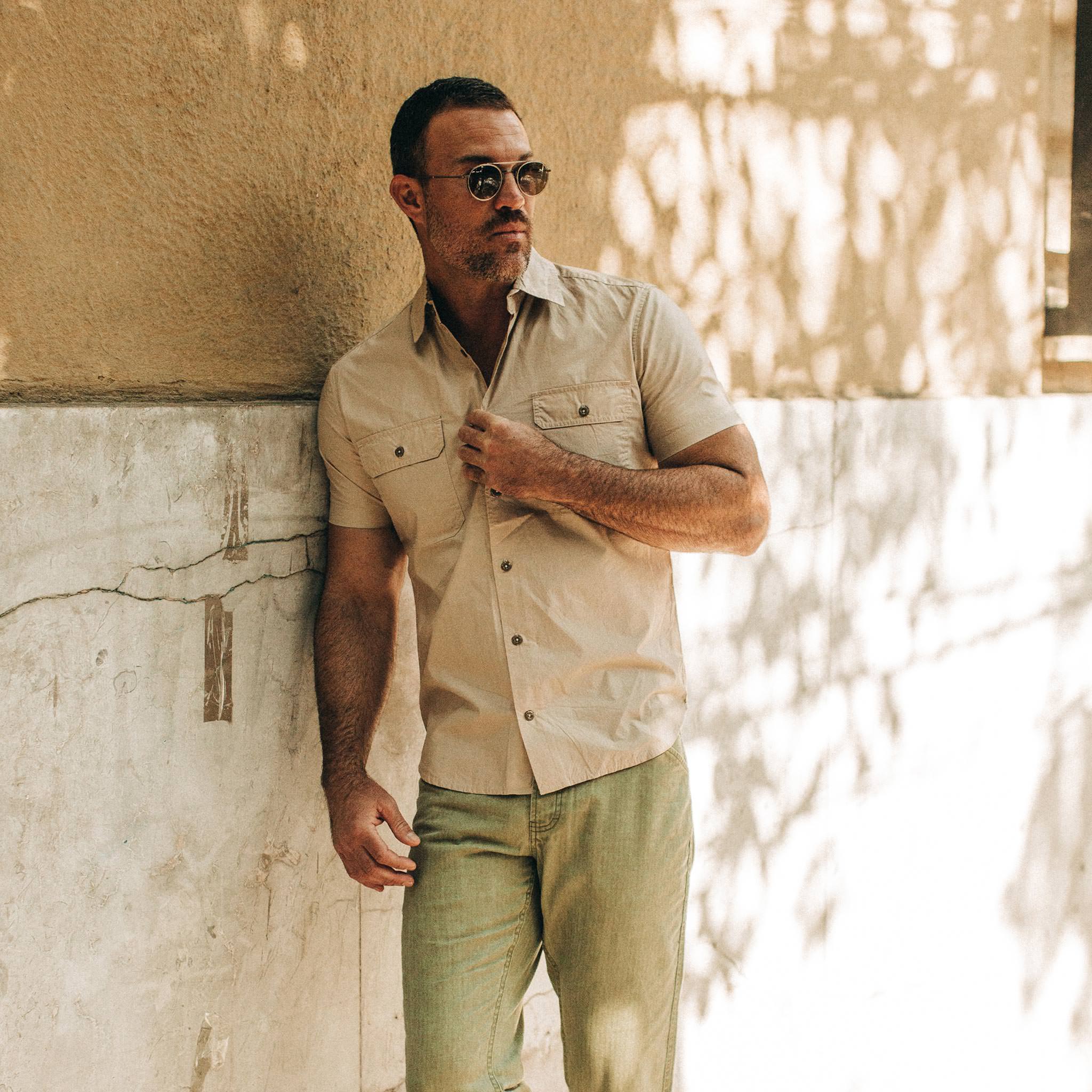 The Short Sleeve Officer Shirt in Khaki - Image 2