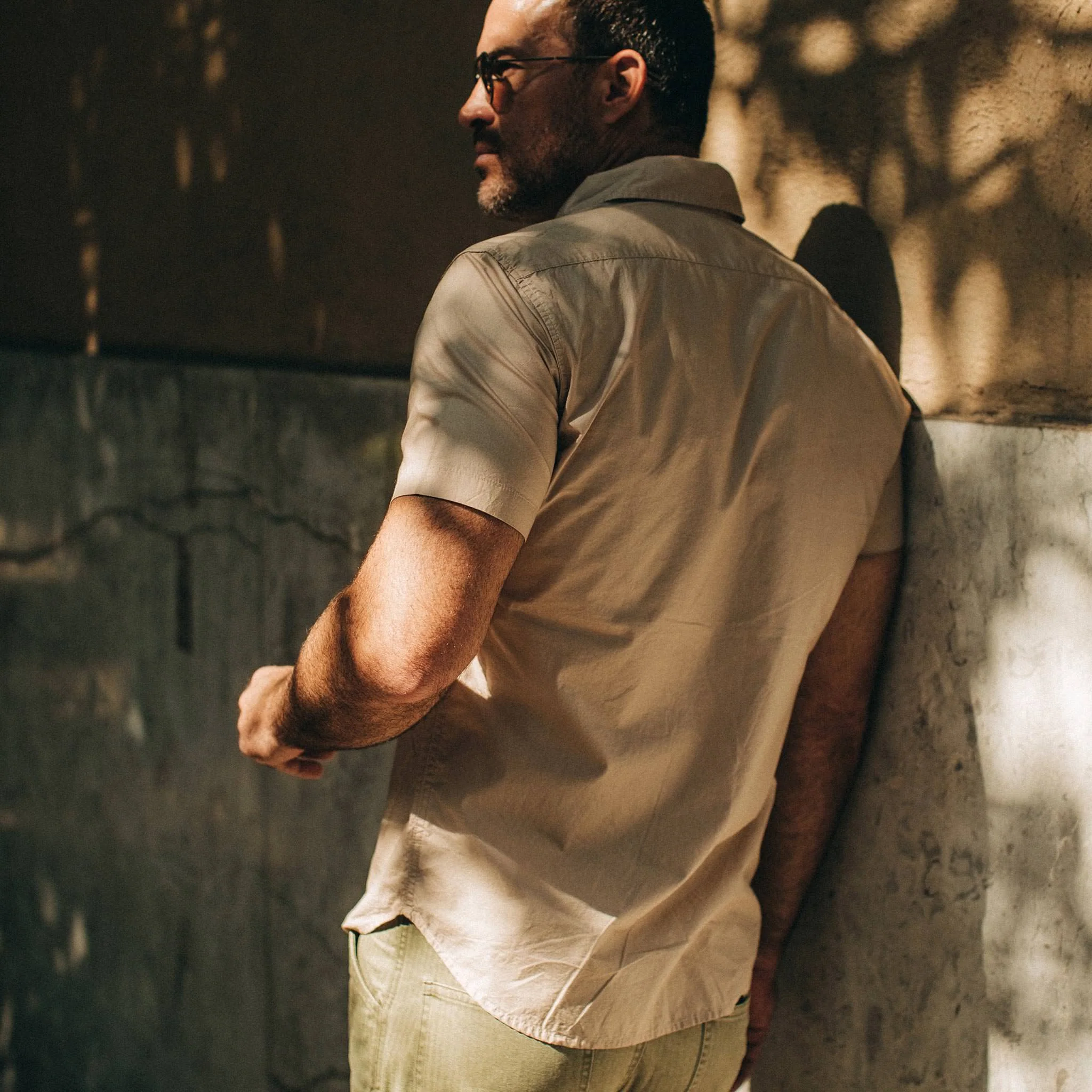 The Short Sleeve Officer Shirt in Khaki - Image 5