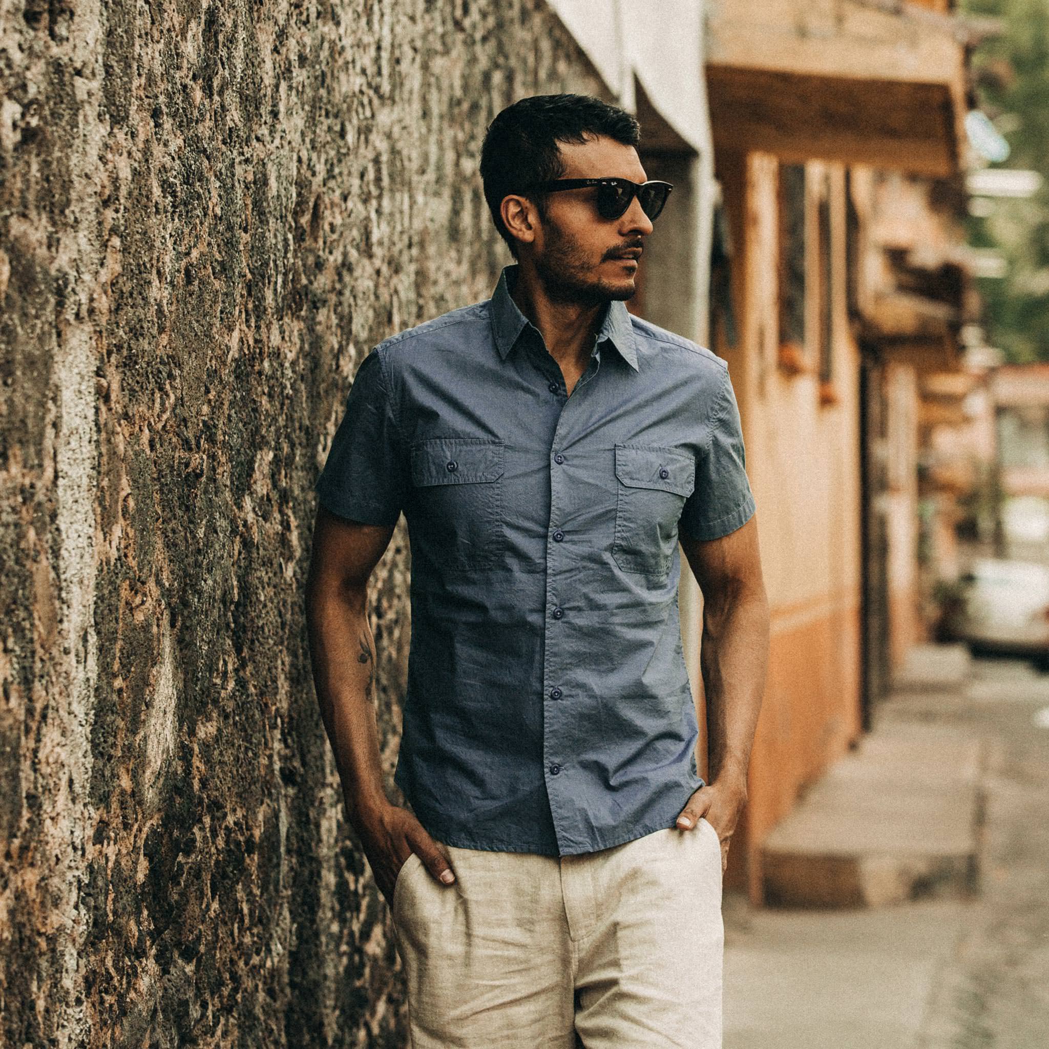 The Short Sleeve Officer Shirt in Slate - Image 2