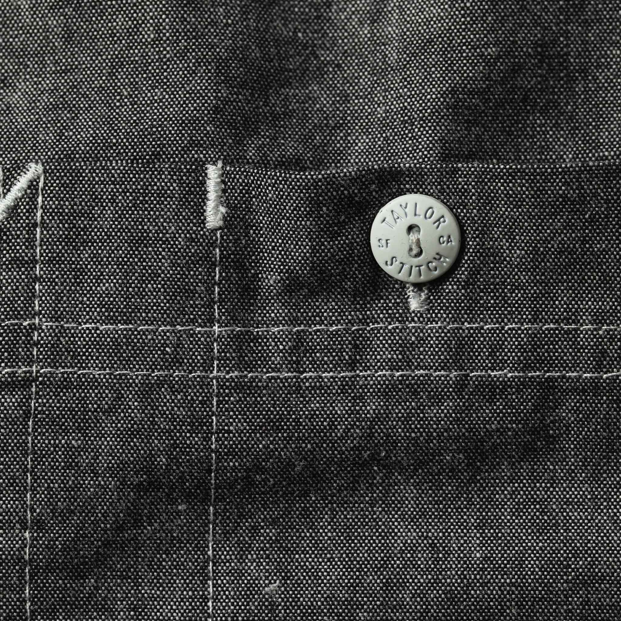 The Short Sleeve Popover in Charcoal Chambray - Image 8