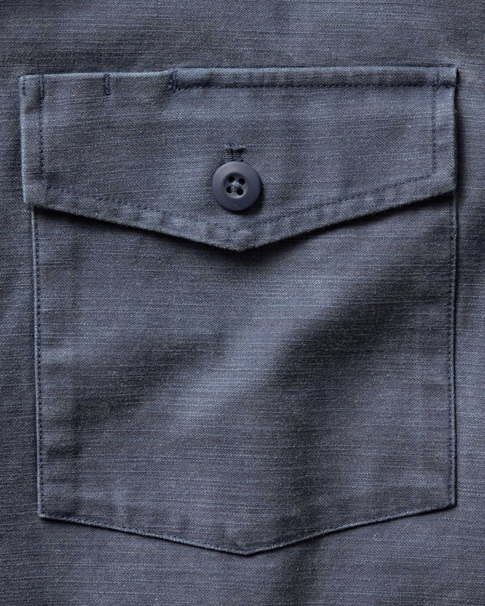 The Short Sleeve Surplus Shirt in Navy Reverse Sateen - Image 6