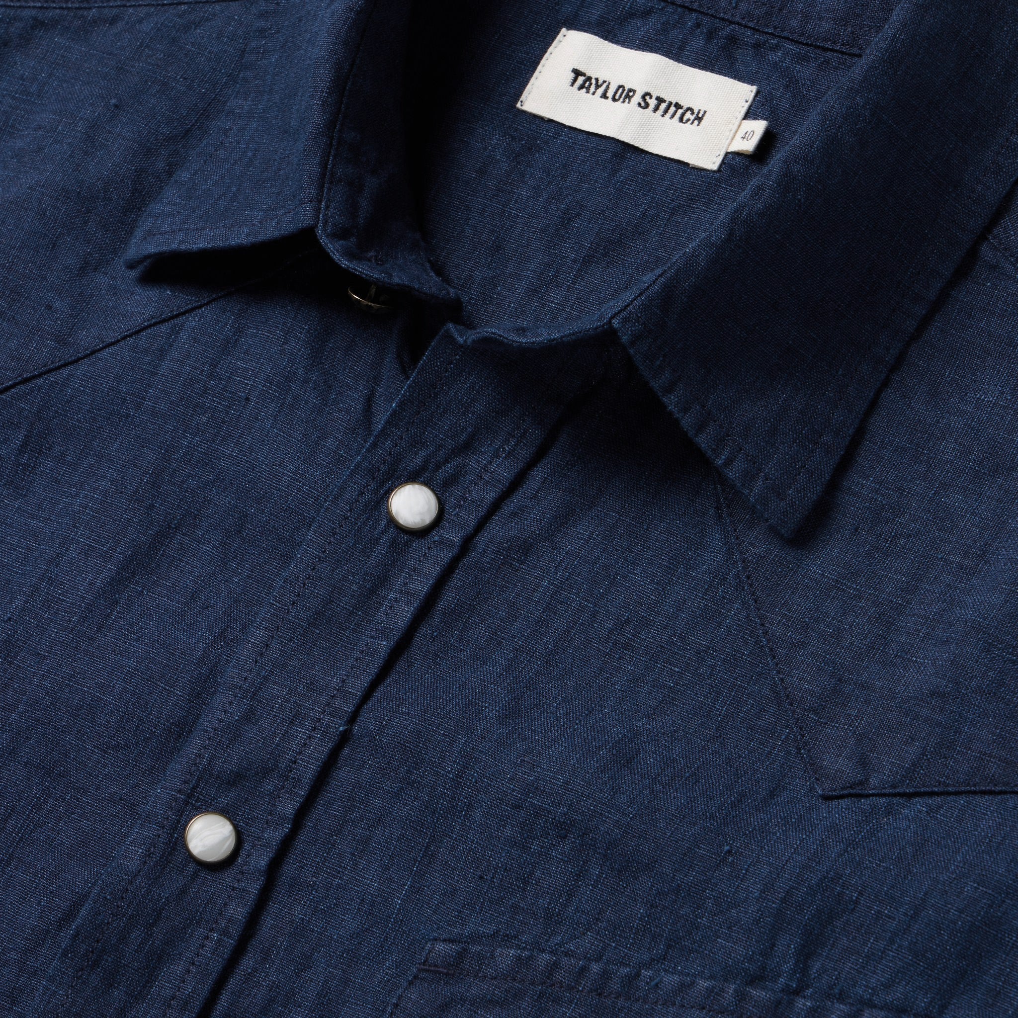 The Short Sleeve Western in Indigo Linen - Image 5