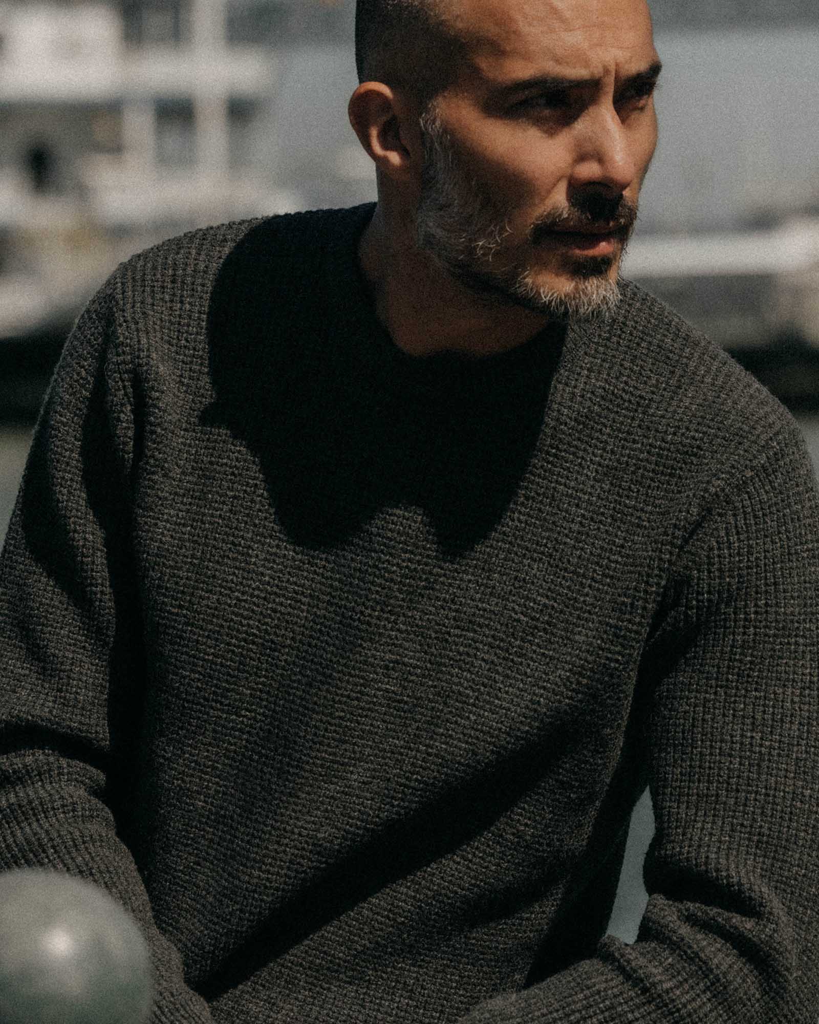 The Sidecountry Crew in Heather Graphite Merino Waffle - Image 3