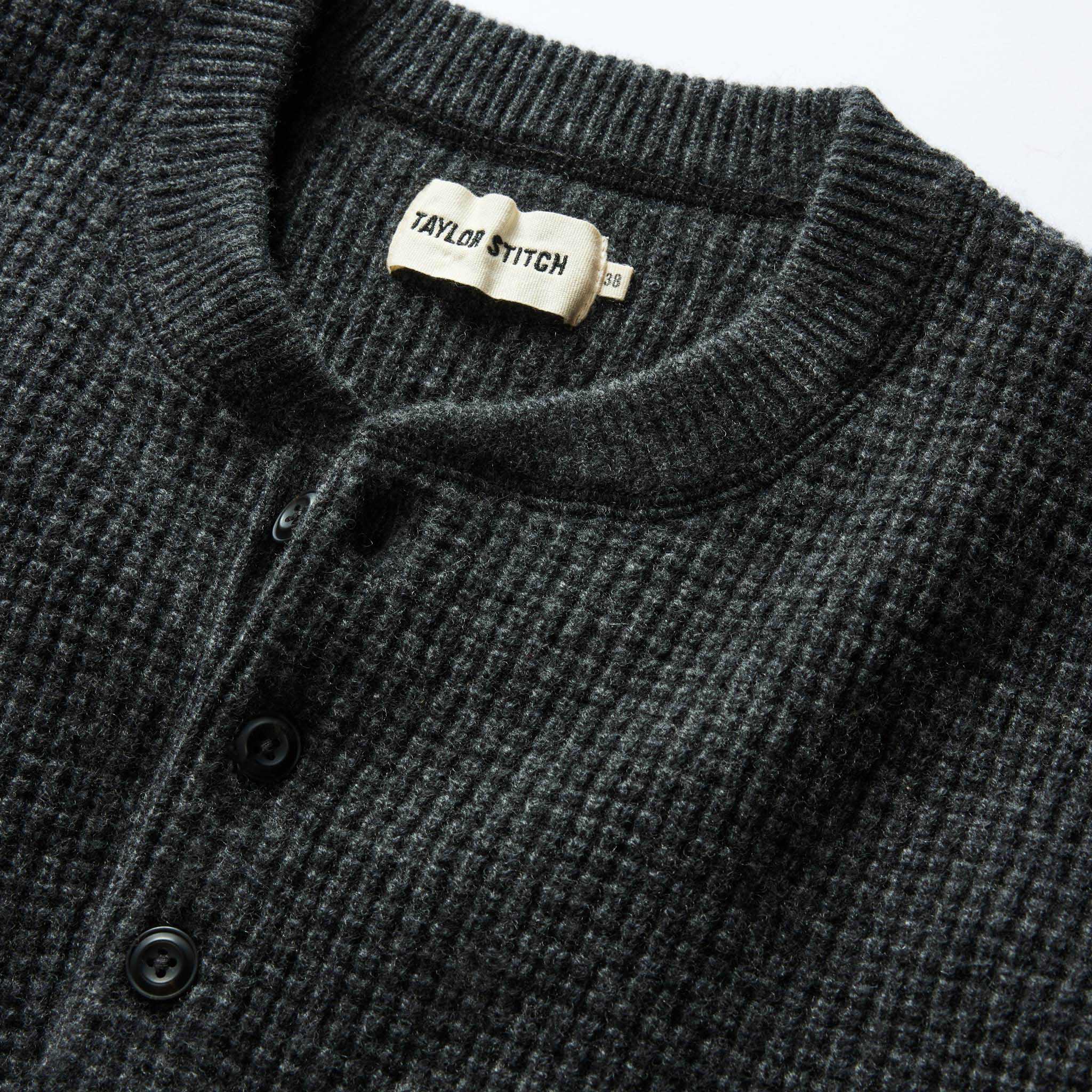 The Sidecountry Sweater in Heather Coal Merino Waffle - Image 5