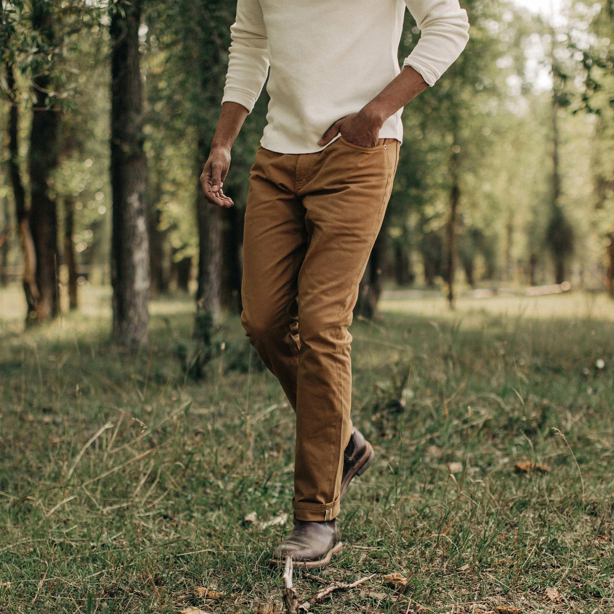 The Slim All Day Pant in British Khaki Selvage - Image 2
