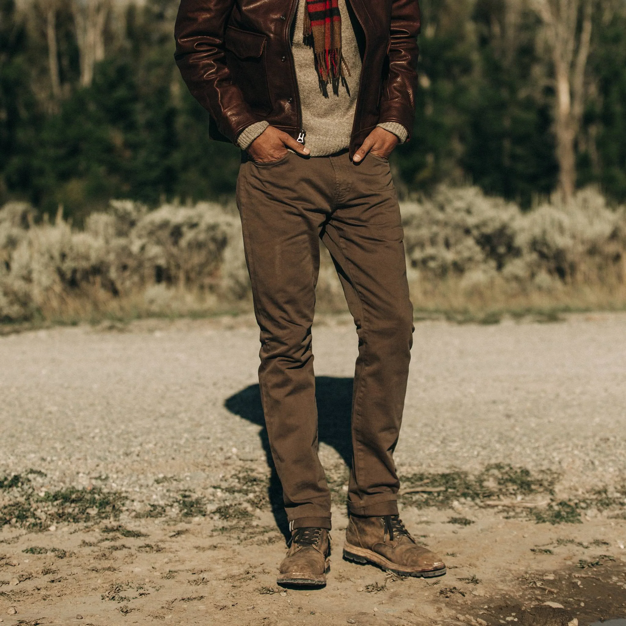 The Slim All Day Pant in Espresso Selvage - Image 2