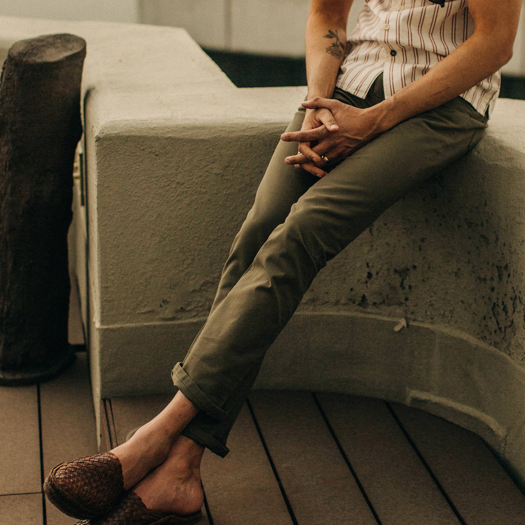 The Slim All Day Pant in Olive Bedford Cord - Image 12