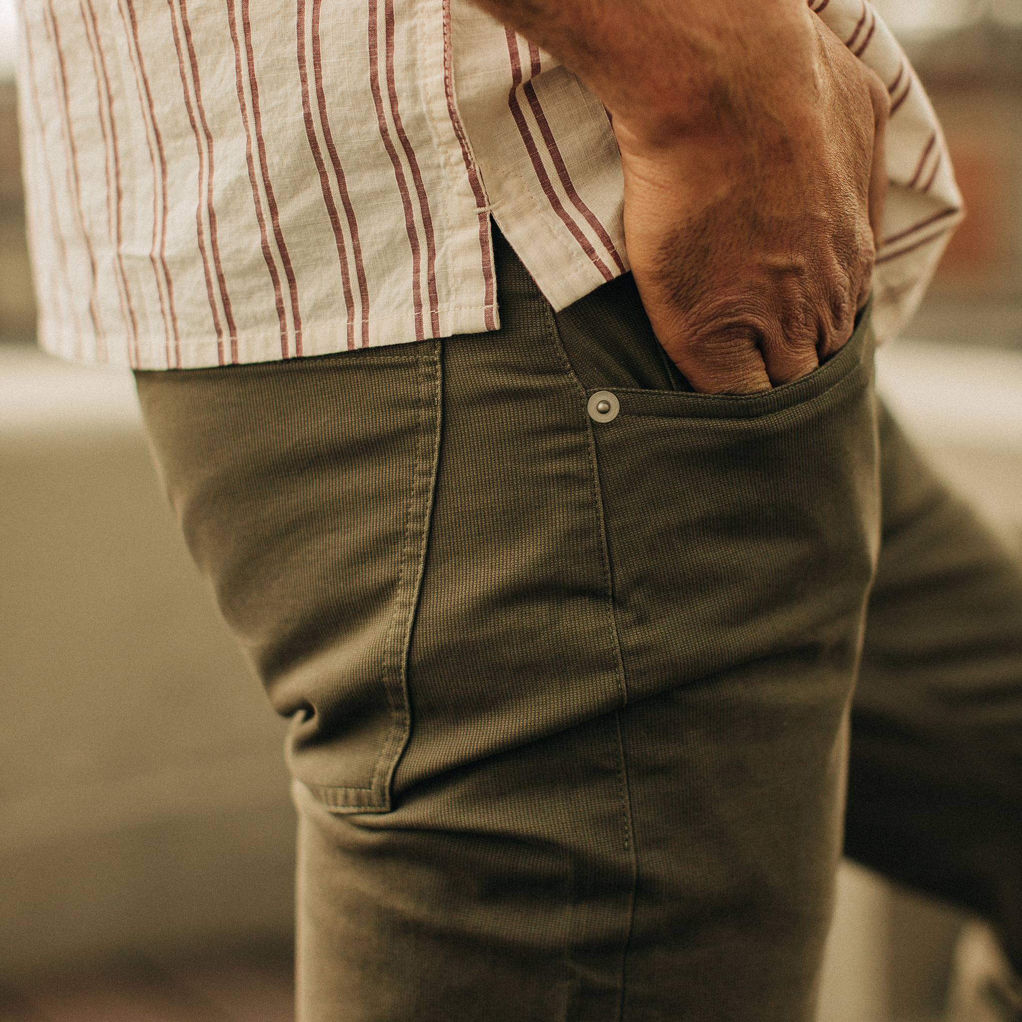 The Slim All Day Pant in Olive Bedford Cord - Image 3