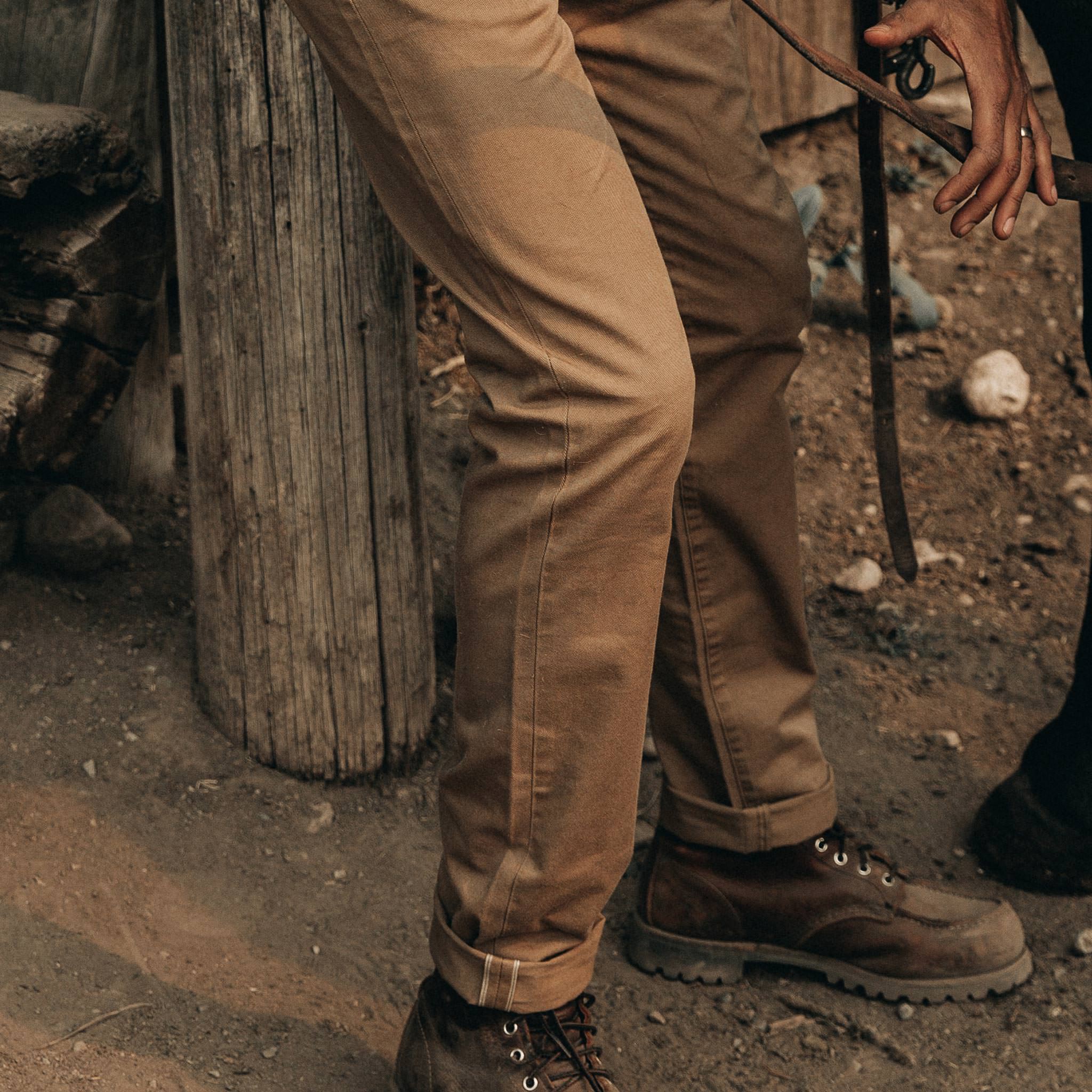 The Slim All Day Pant in Rustic Oak Organic Selvage - Image 4