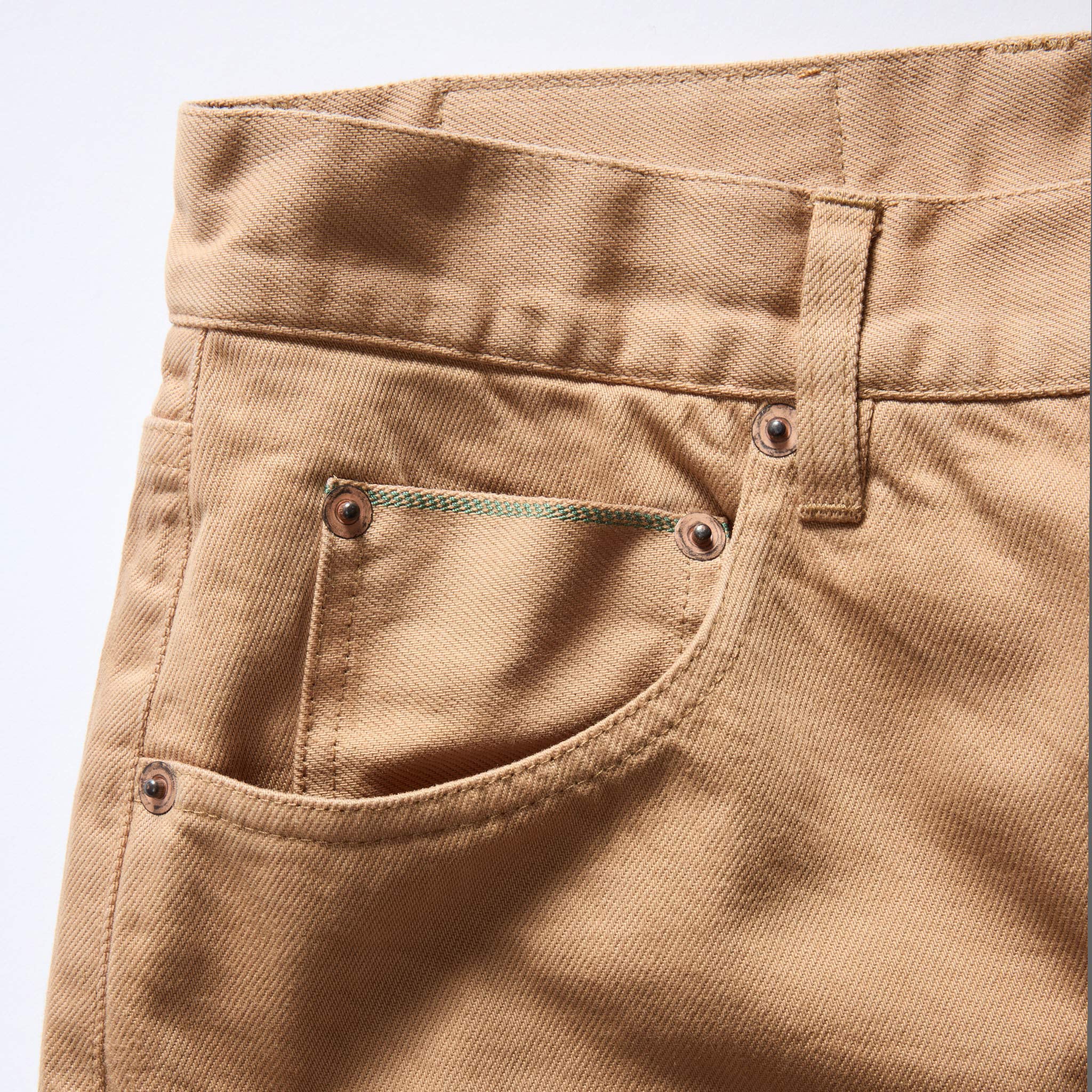 The Slim All Day Pant in Tobacco Selvage Denim - Image 7