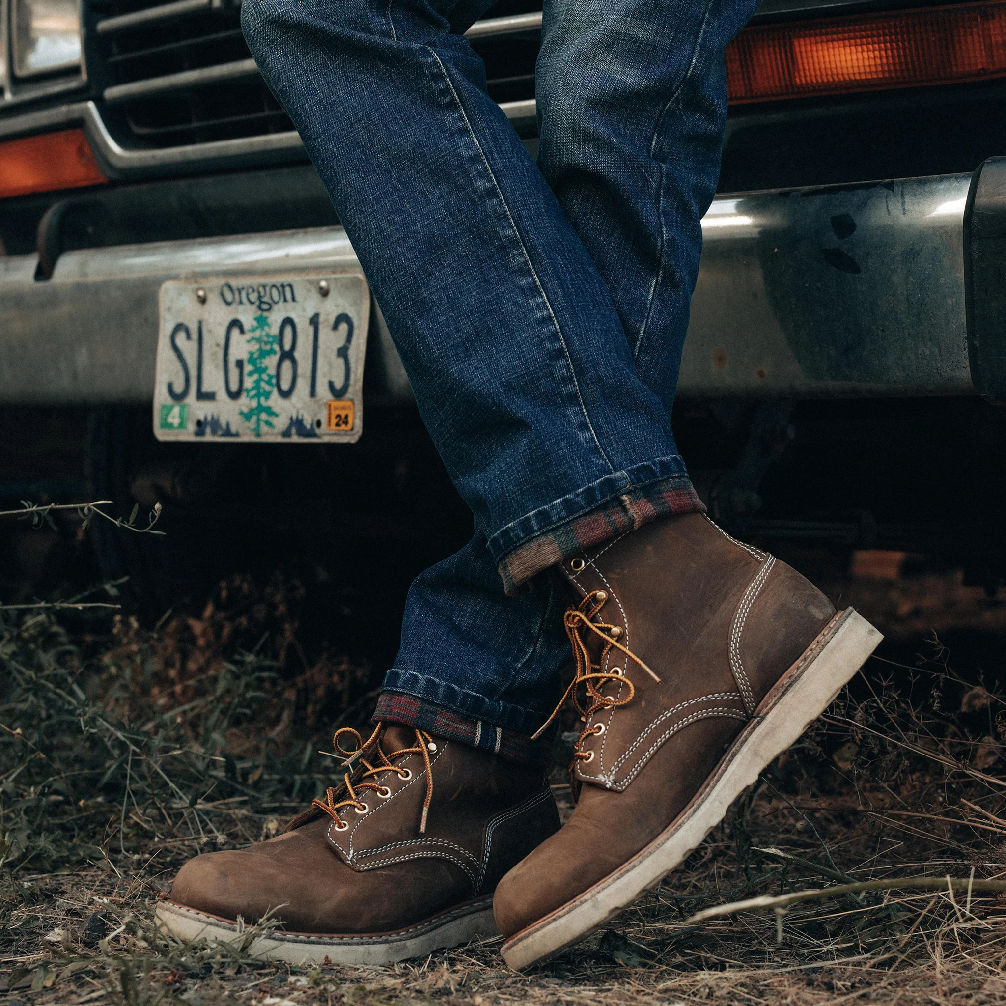 The Slim Brushed Back Jean in Sawyer Wash Organic Selvage - Image 4