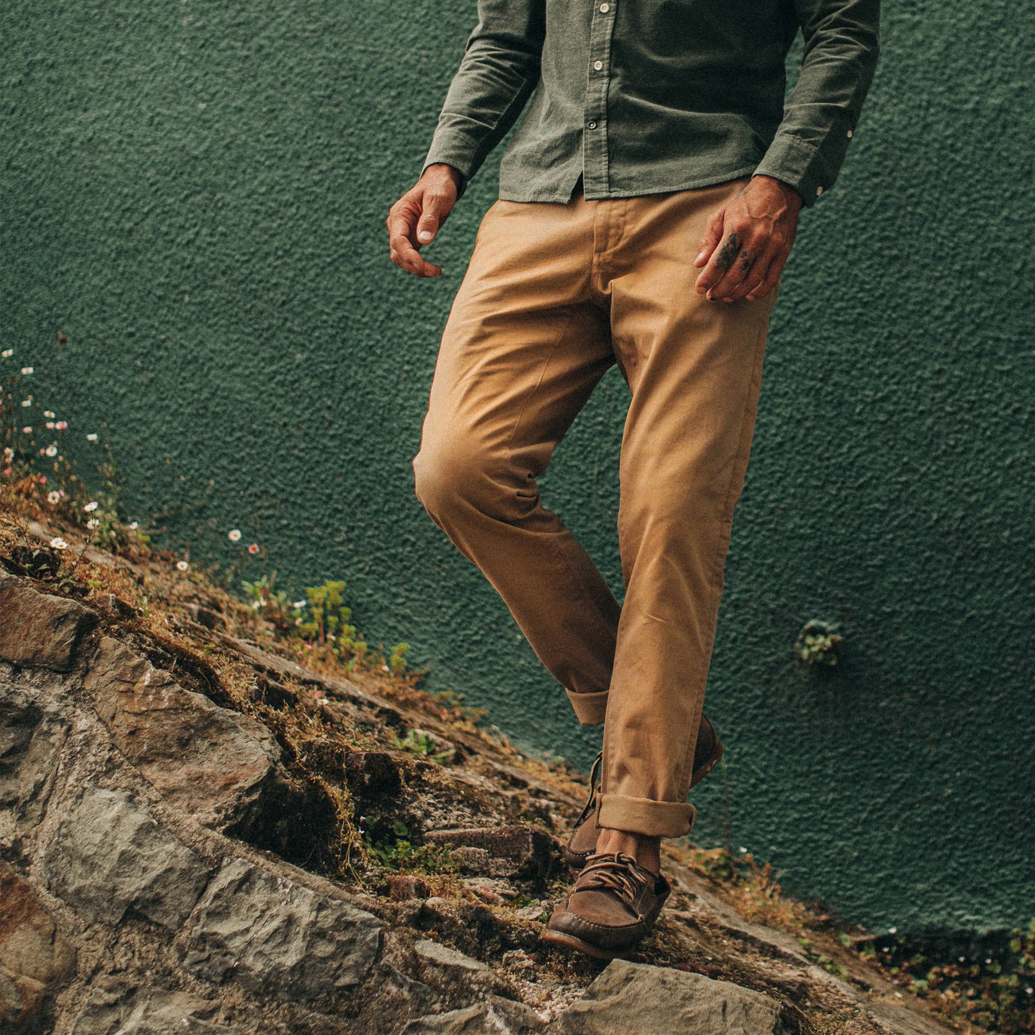 The Slim Foundation Pant in Organic British Khaki - Image 2