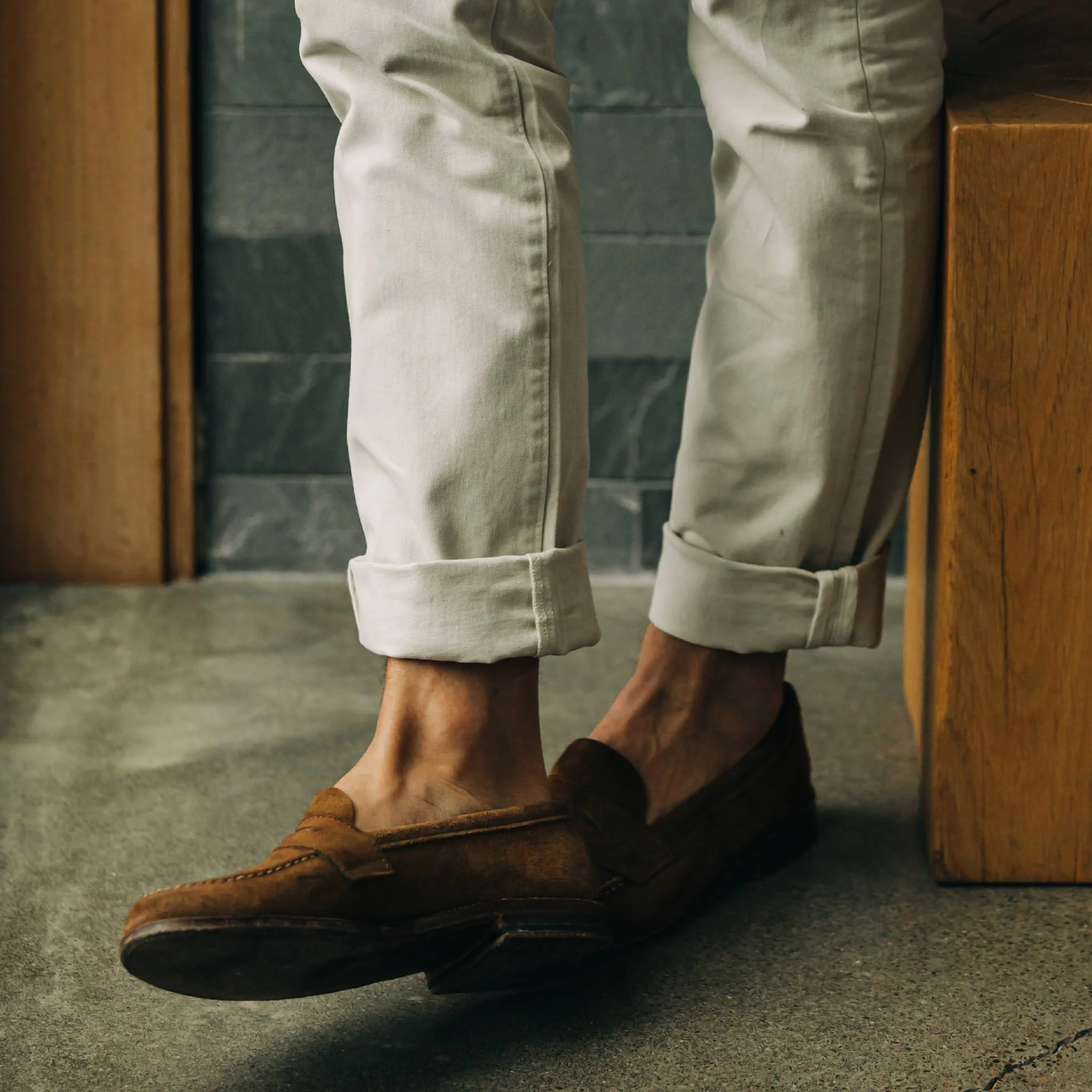 The Slim Foundation Pant in Organic Stone - Image 4