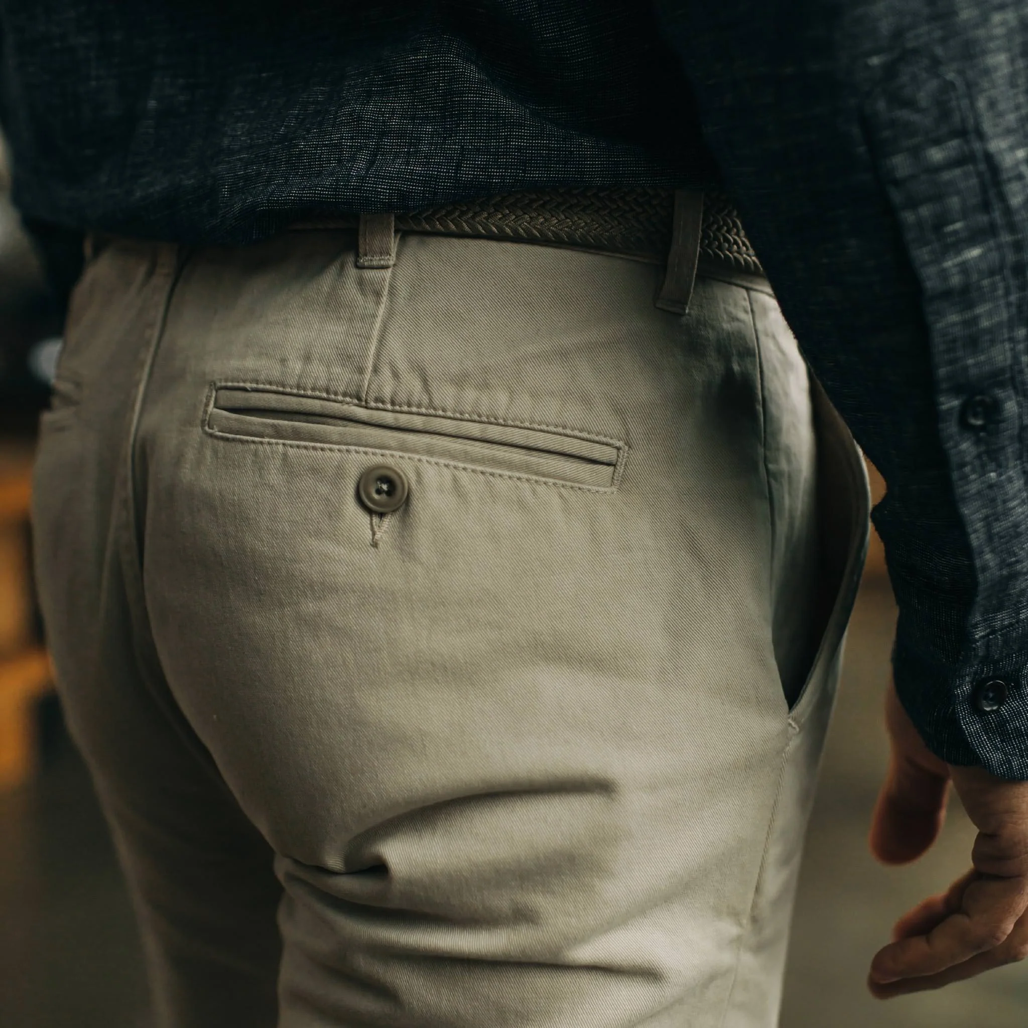 The Slim Foundation Pant in Organic Stone - Image 5