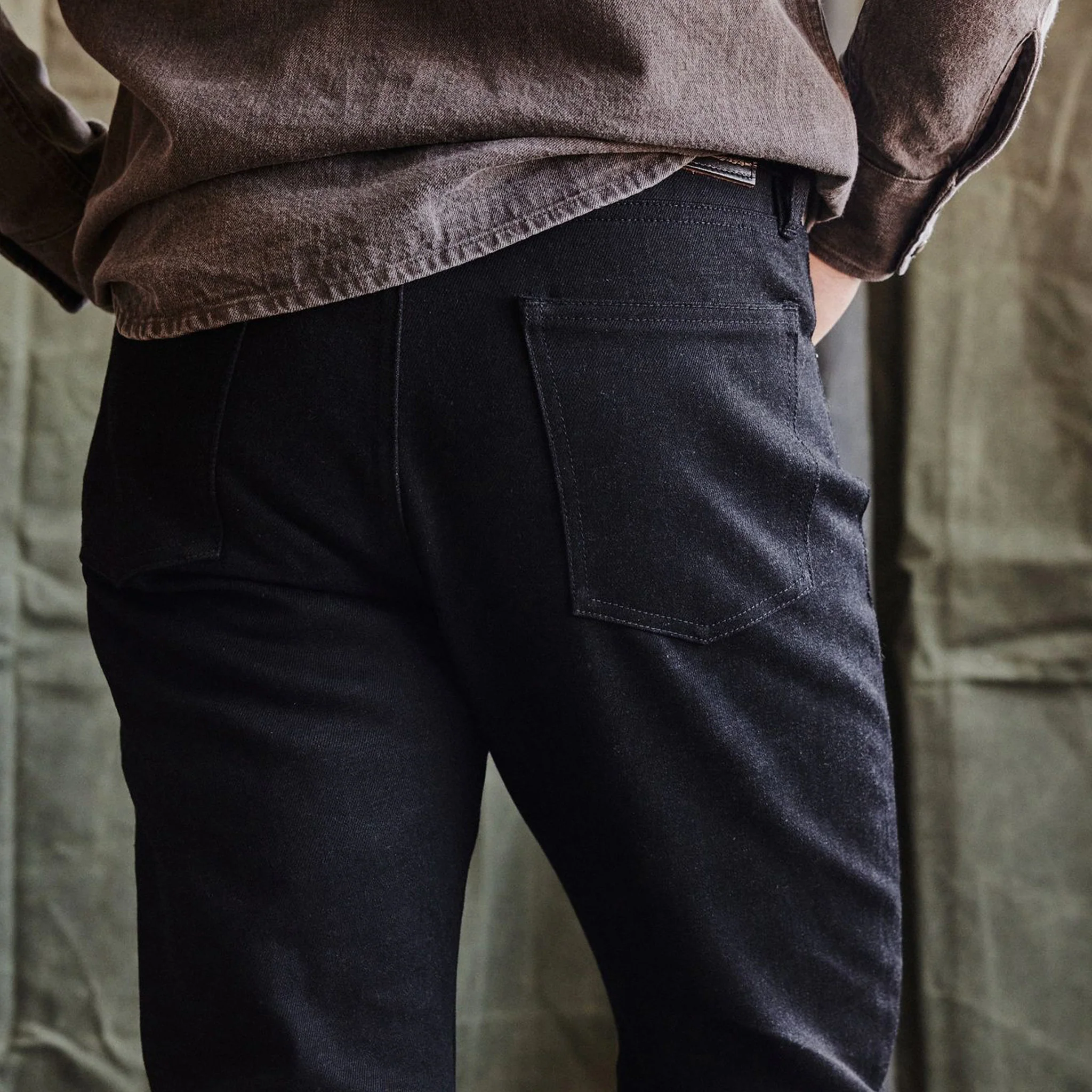 The Slim Jean in Black Nihon Menpu Selvage - Image 3