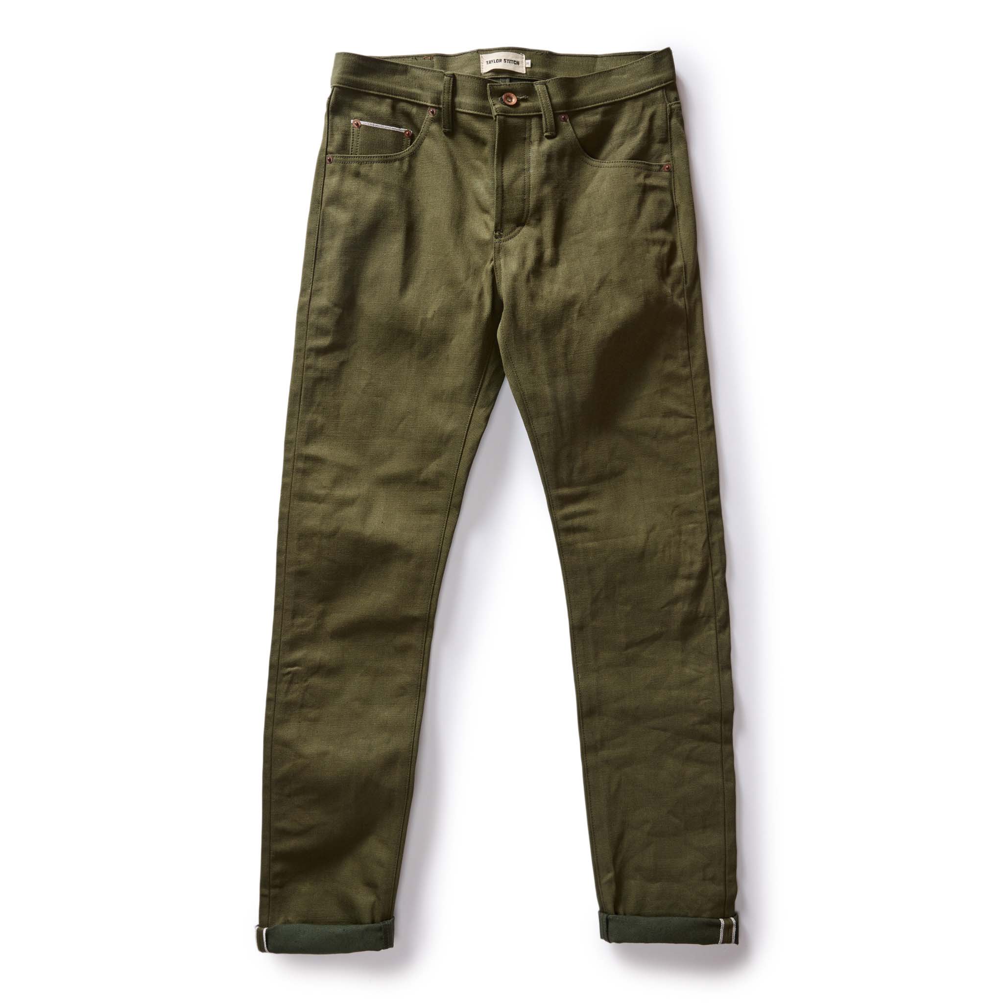 The Slim Jean in Olive Nihon Menpu Selvage - Image 7