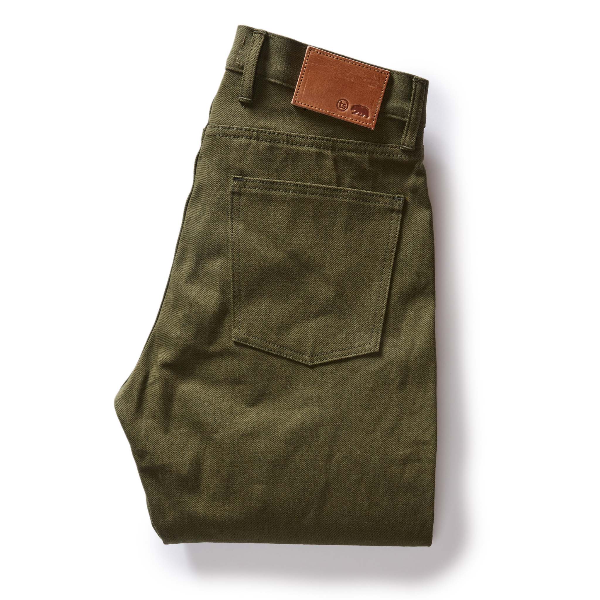 The Slim Jean in Olive Nihon Menpu Selvage - Image 8